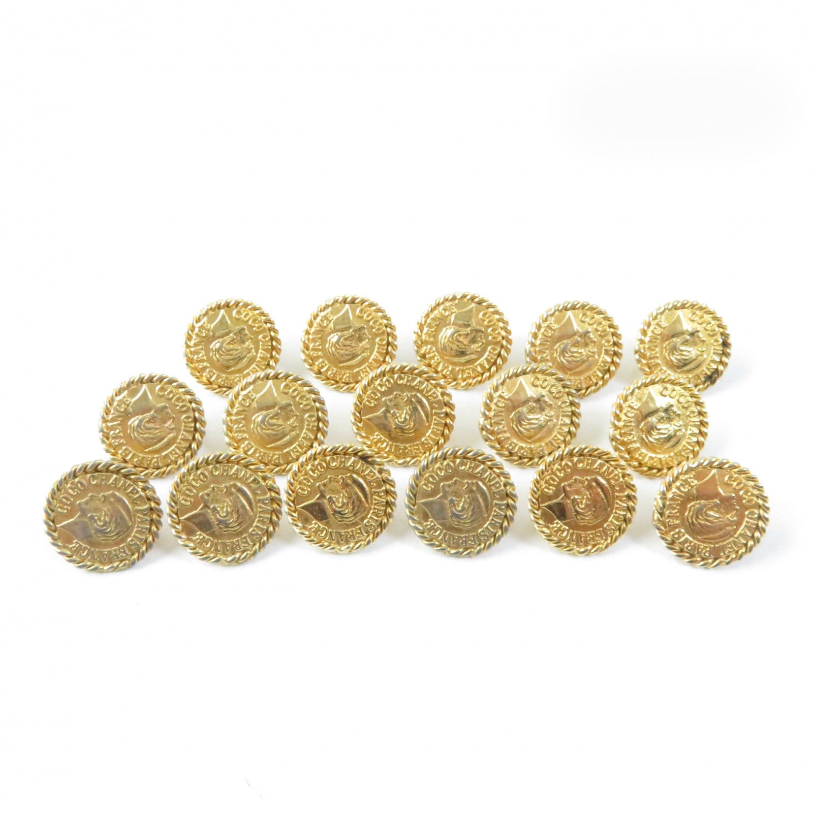 Chanel Vintage Mademoiselle Metal Buttons Set