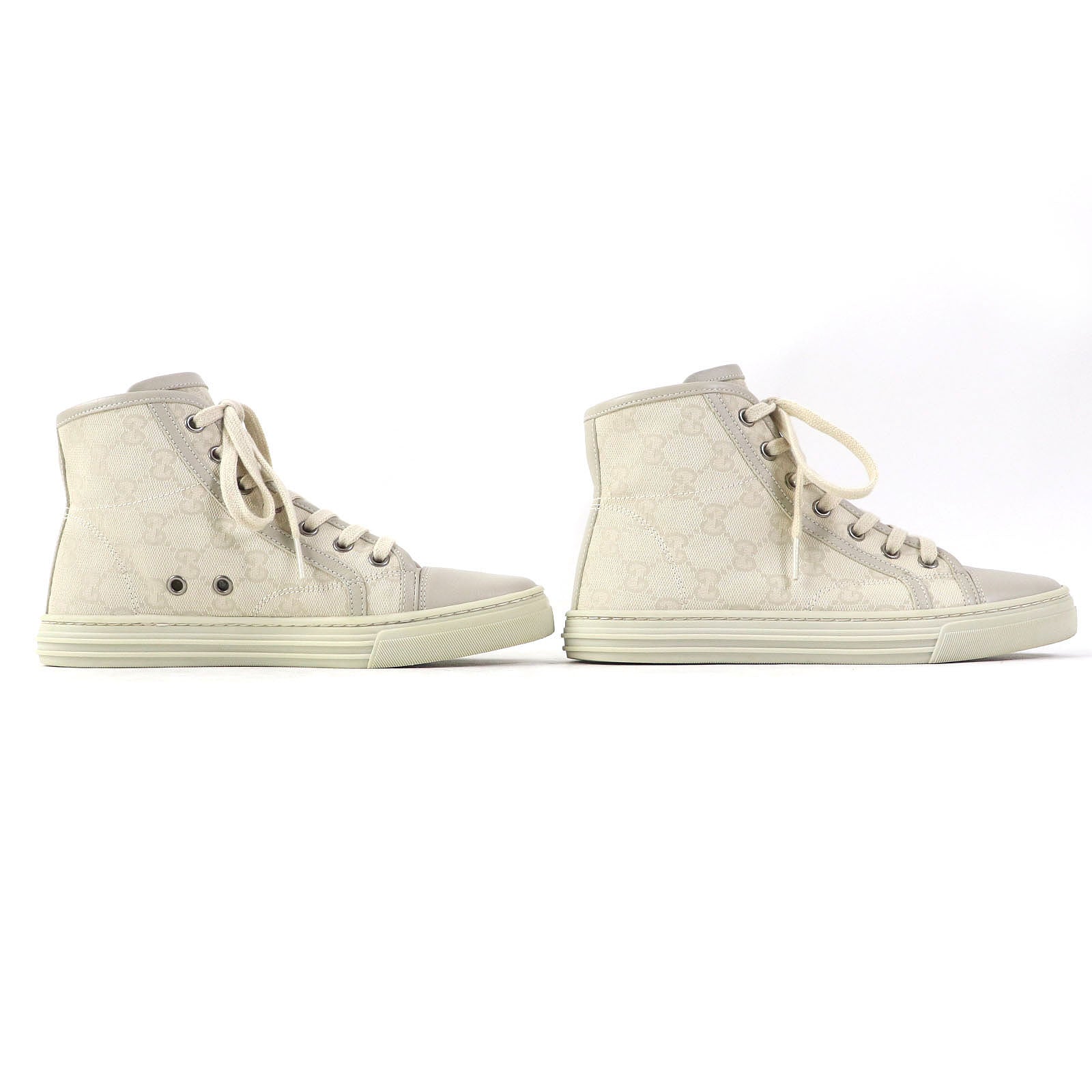 Gucci GG Canvas Leather High Cut Sneakers 34.5