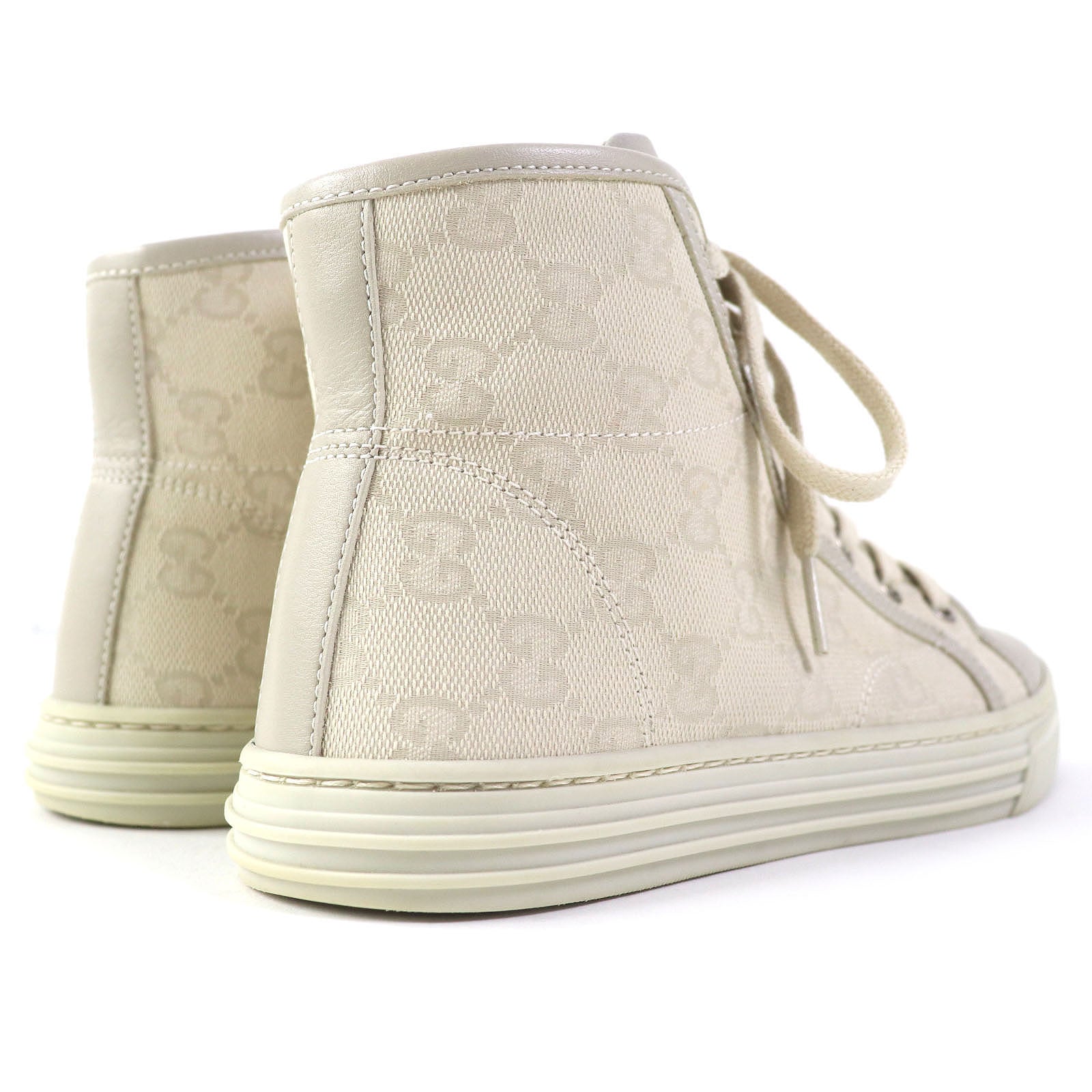 Gucci GG Canvas Leather High Cut Sneakers 34.5