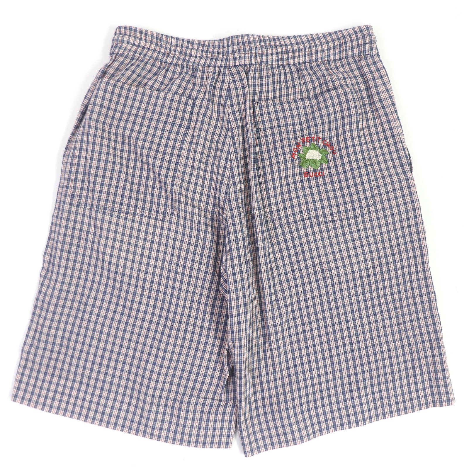 GUCCI Mon Petit Chou Embroidery Check Shorts