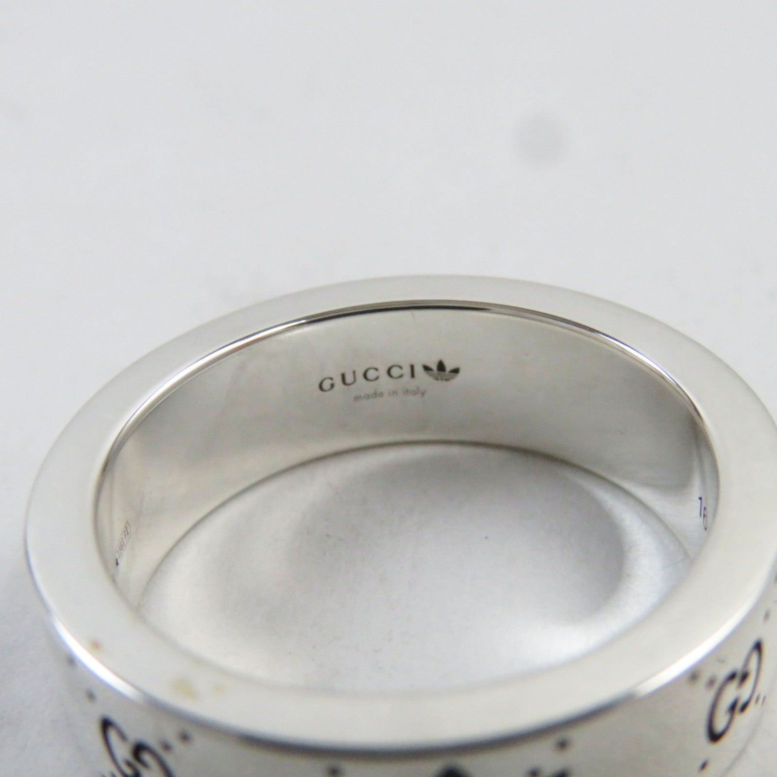 Gucci AG925 Silver Engraving Ring 702764