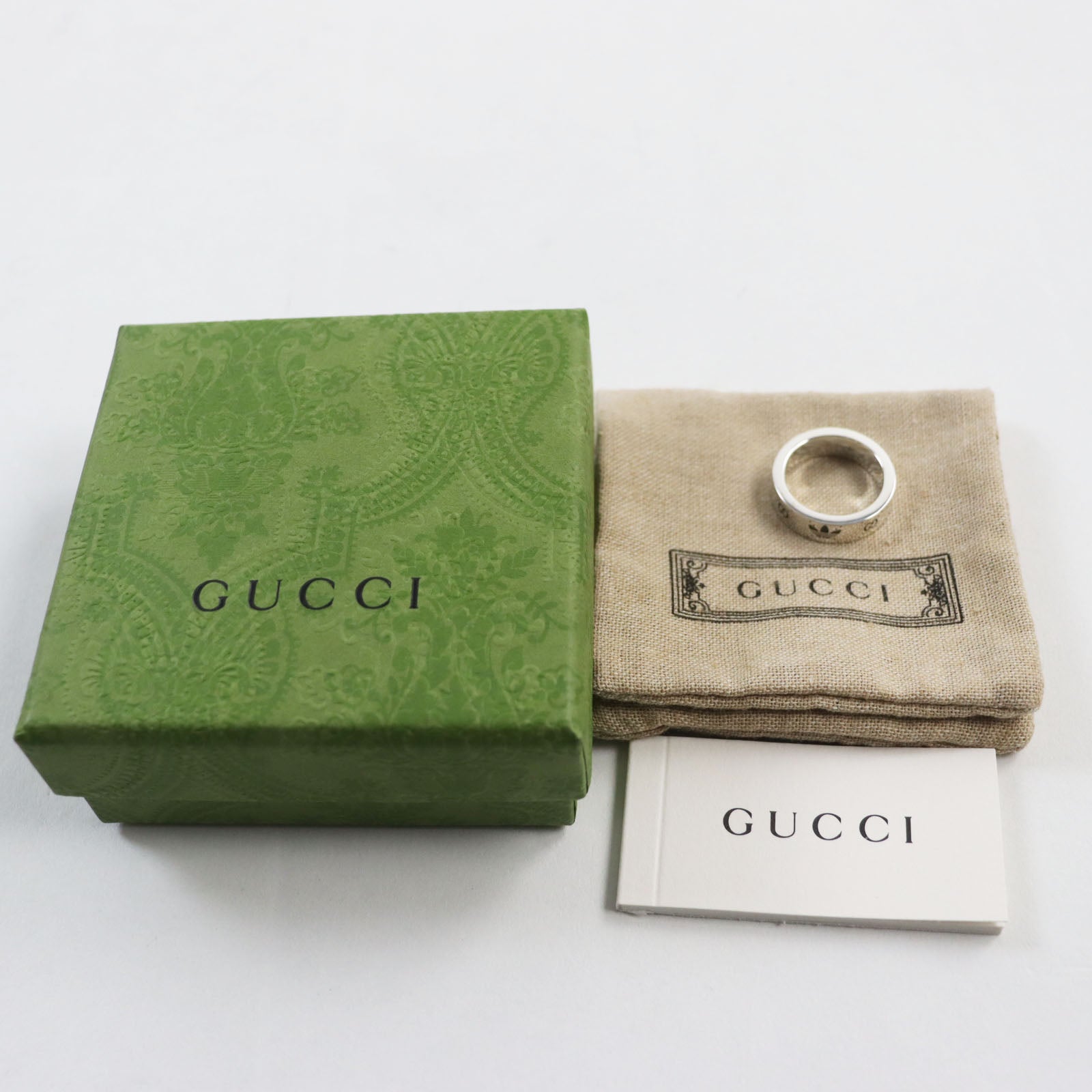 Gucci AG925 Silver Engraving Ring 702764