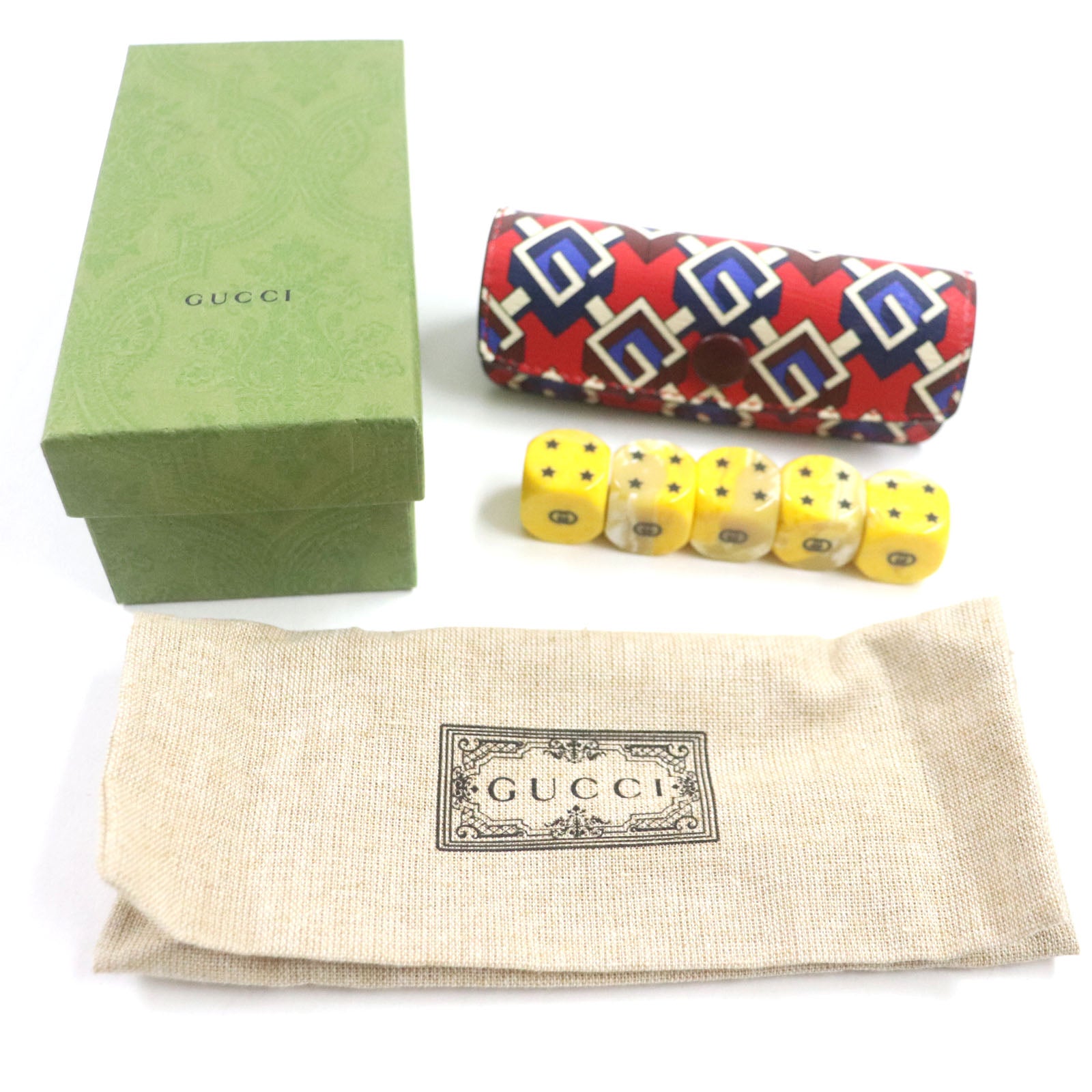 Gucci G Motif Marble Dice Set Key Holder