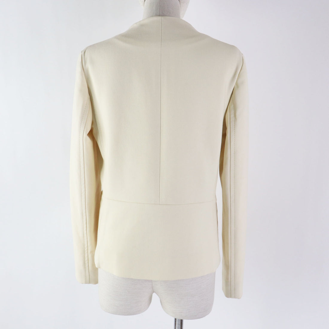 HERMES Wool Polyurethane Silk Jacket Ivory 36