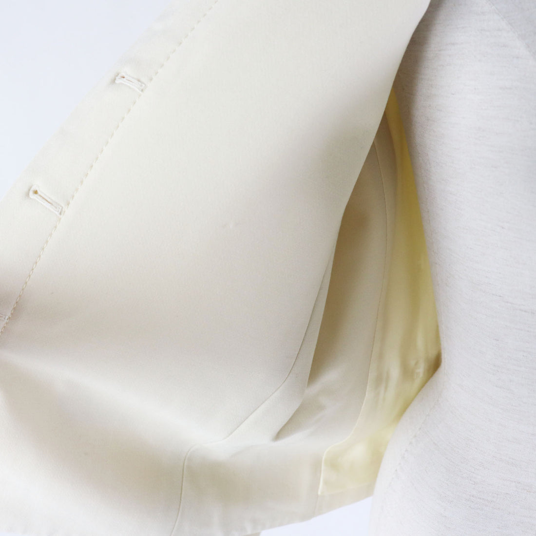 HERMES Wool Polyurethane Silk Jacket Ivory 36