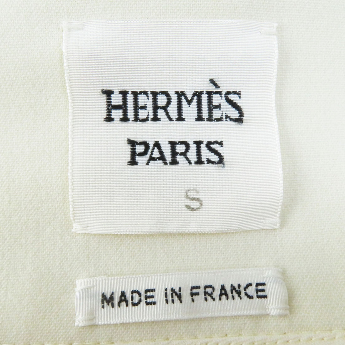 HERMES Wool Polyurethane Silk Jacket Ivory 36