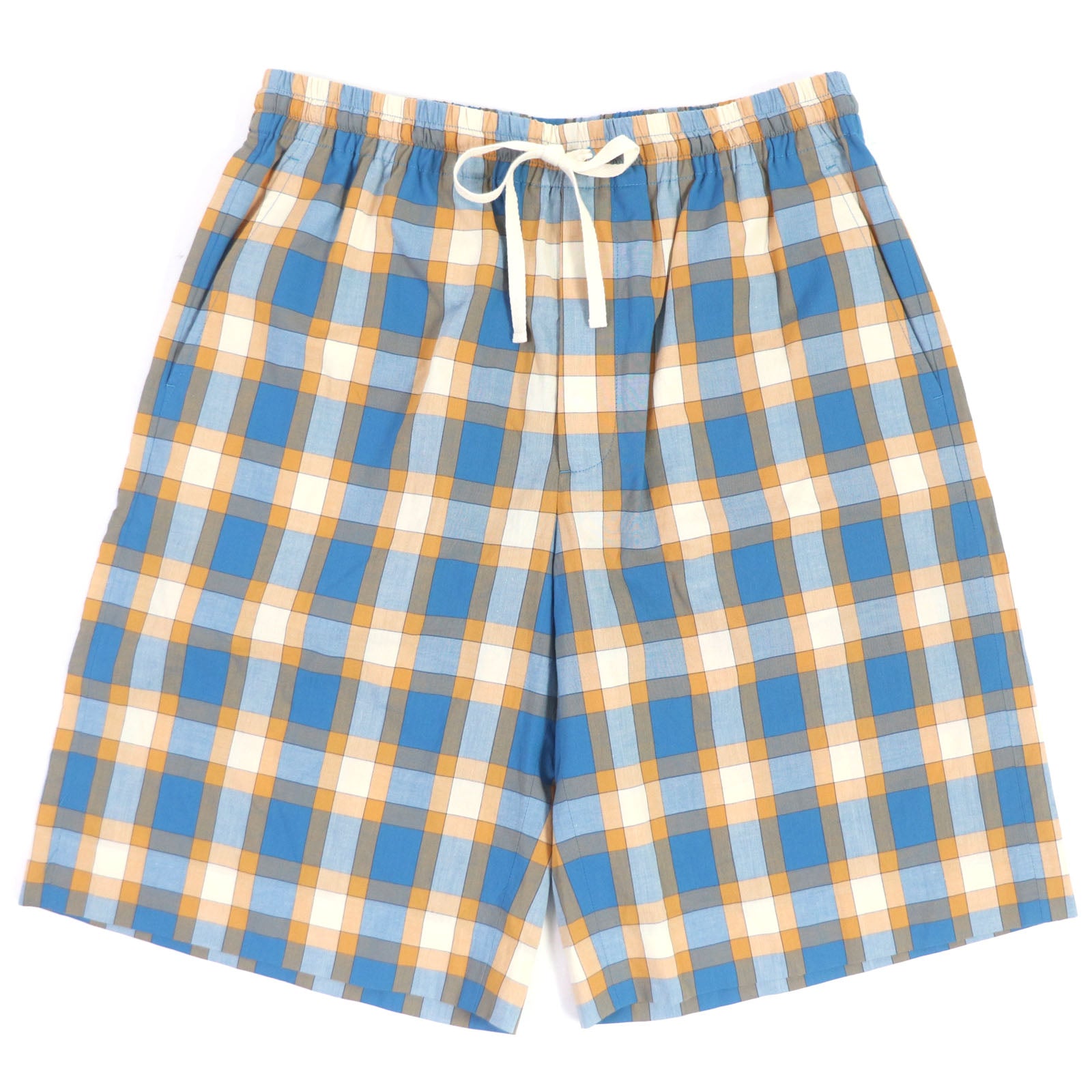 Gucci Madras Check Shorts Orange Blue