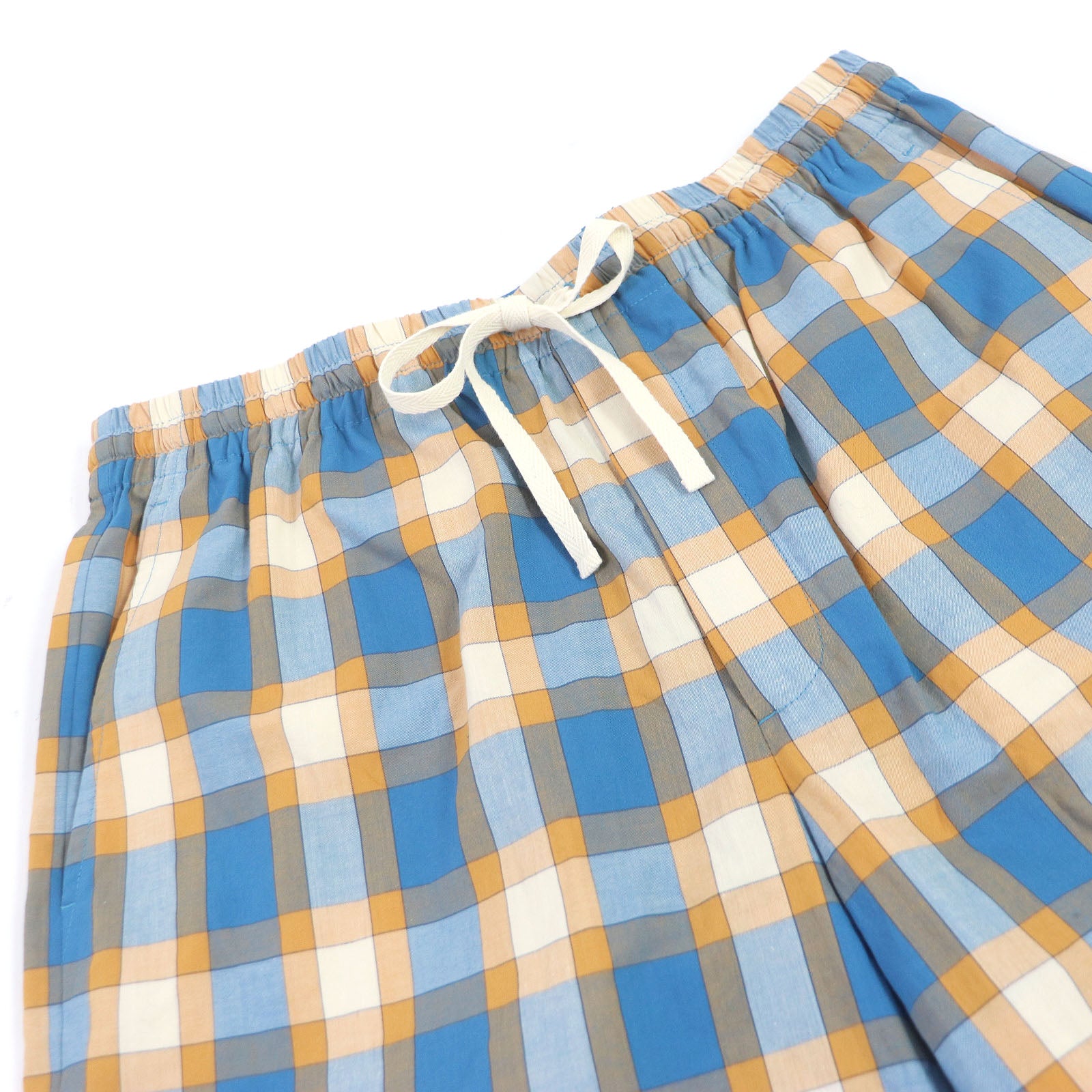 Gucci Madras Check Shorts Orange Blue