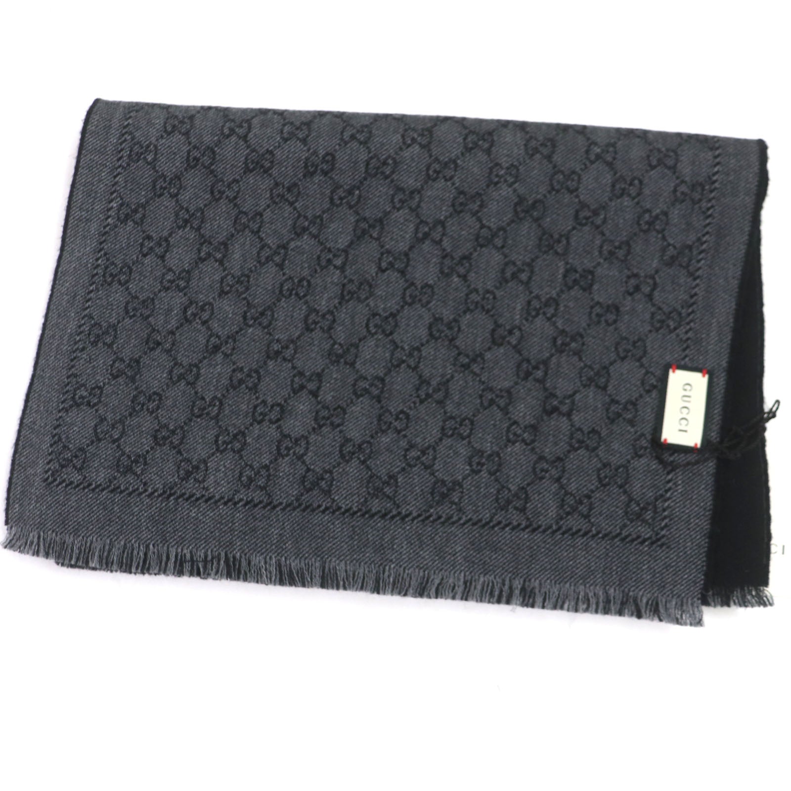 Gucci Wool GG Pattern Reversible Scarf