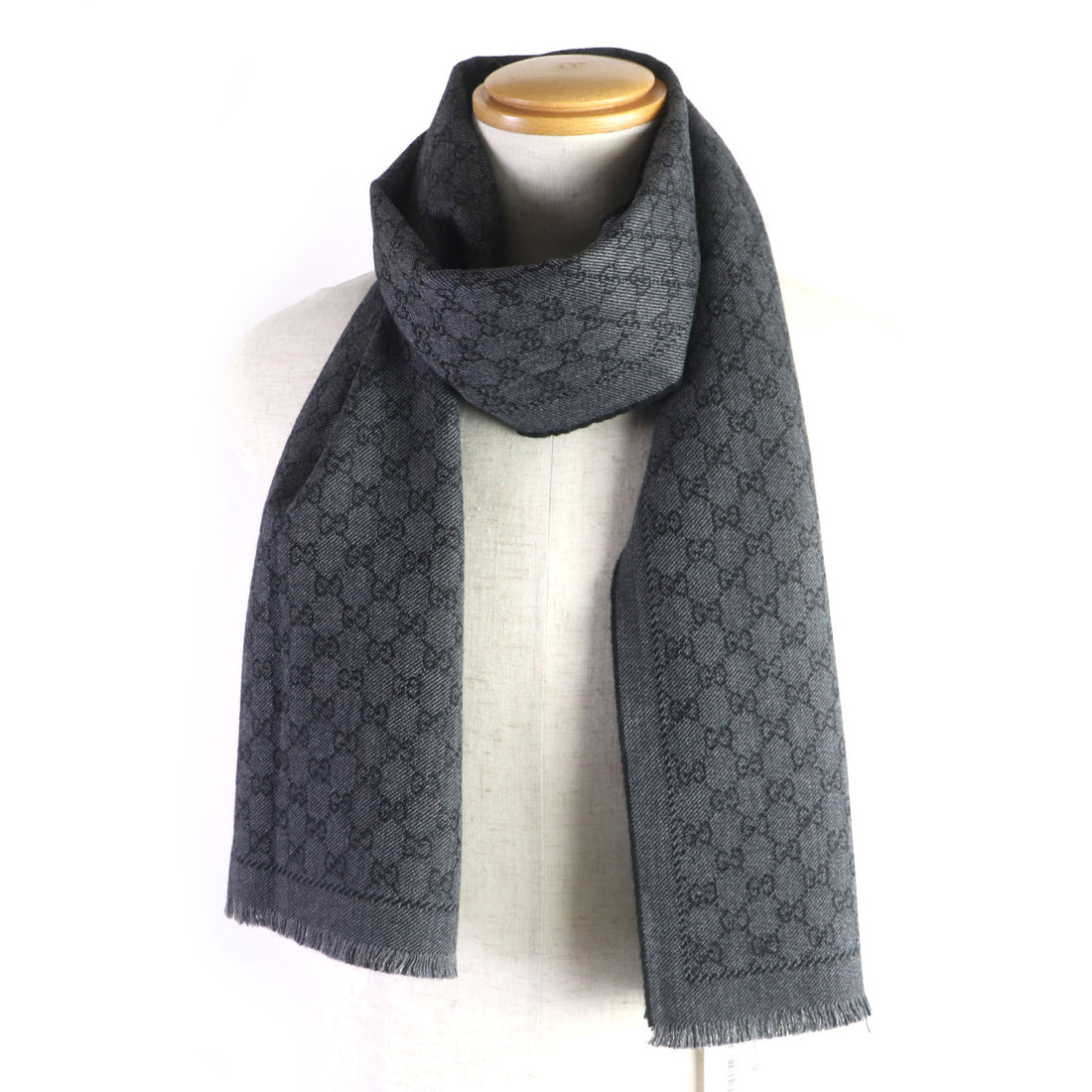 Gucci Wool GG Pattern Reversible Scarf