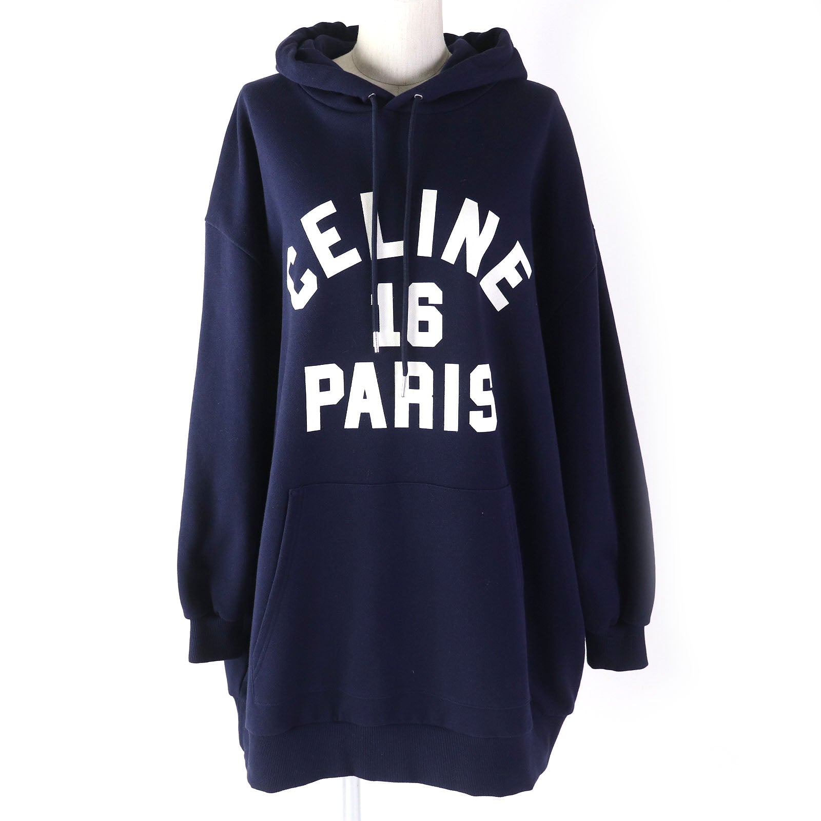 Celine Cotton Hoodie Sweatshirt Navy M