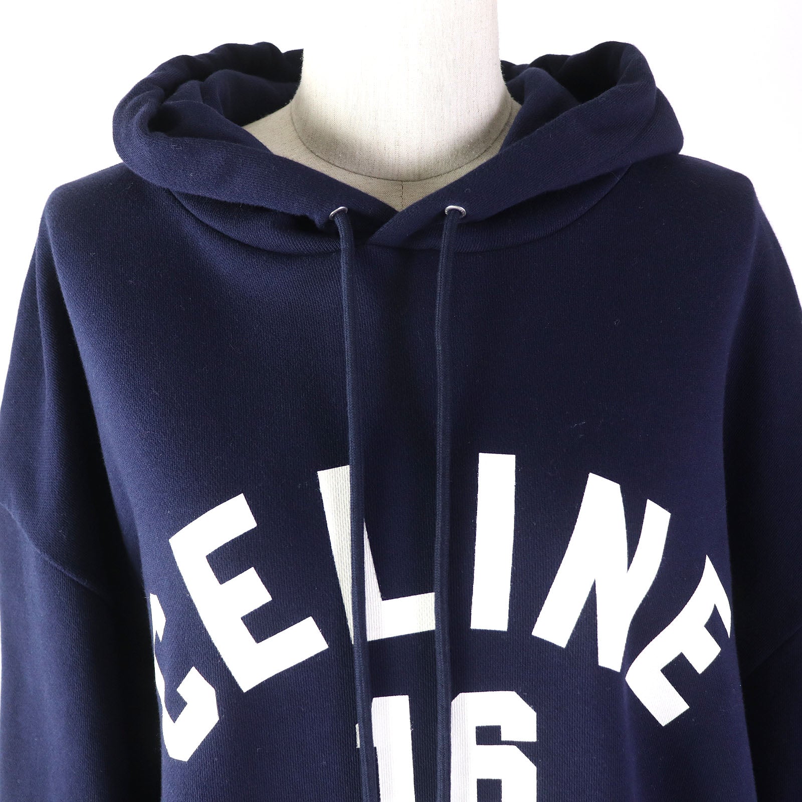 Celine Cotton Hoodie Sweatshirt Navy M