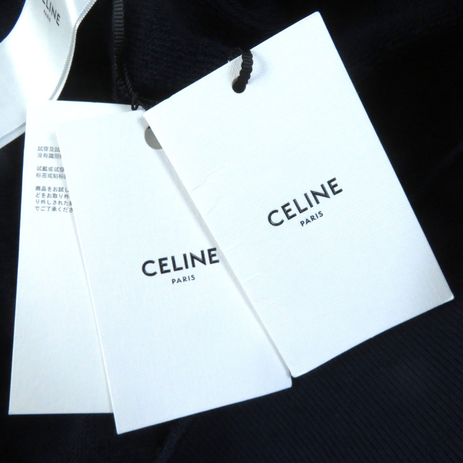 Celine Cotton Hoodie Sweatshirt Navy M