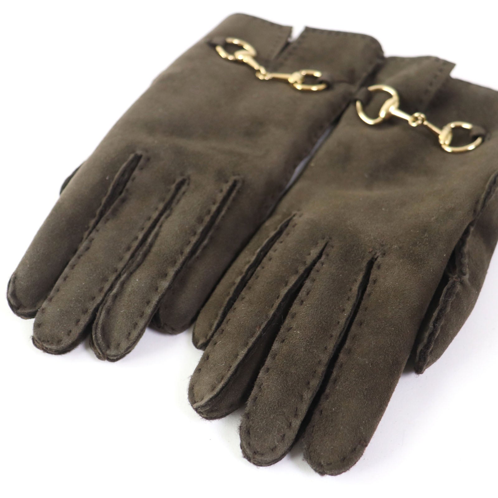 GUCCI Lamb Leather Horsebit Mouton Gloves 6.5