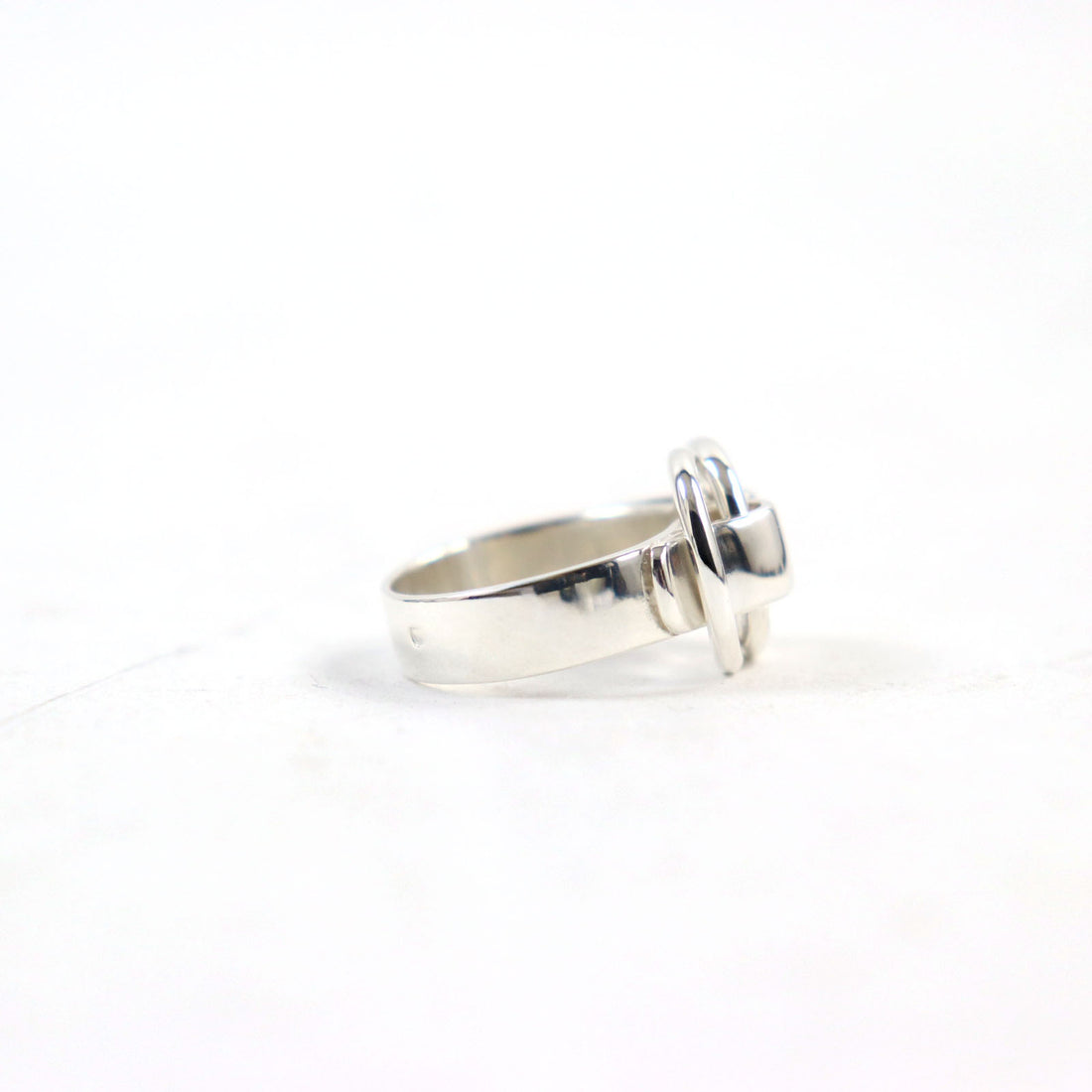 Hermes Douzano Logo Engraved Silver Ring