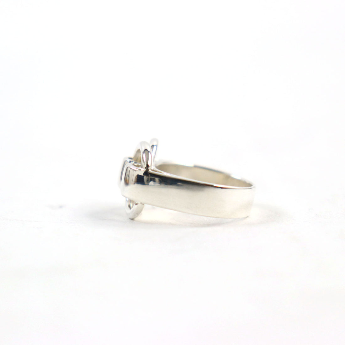 Hermes Douzano Logo Engraved Silver Ring