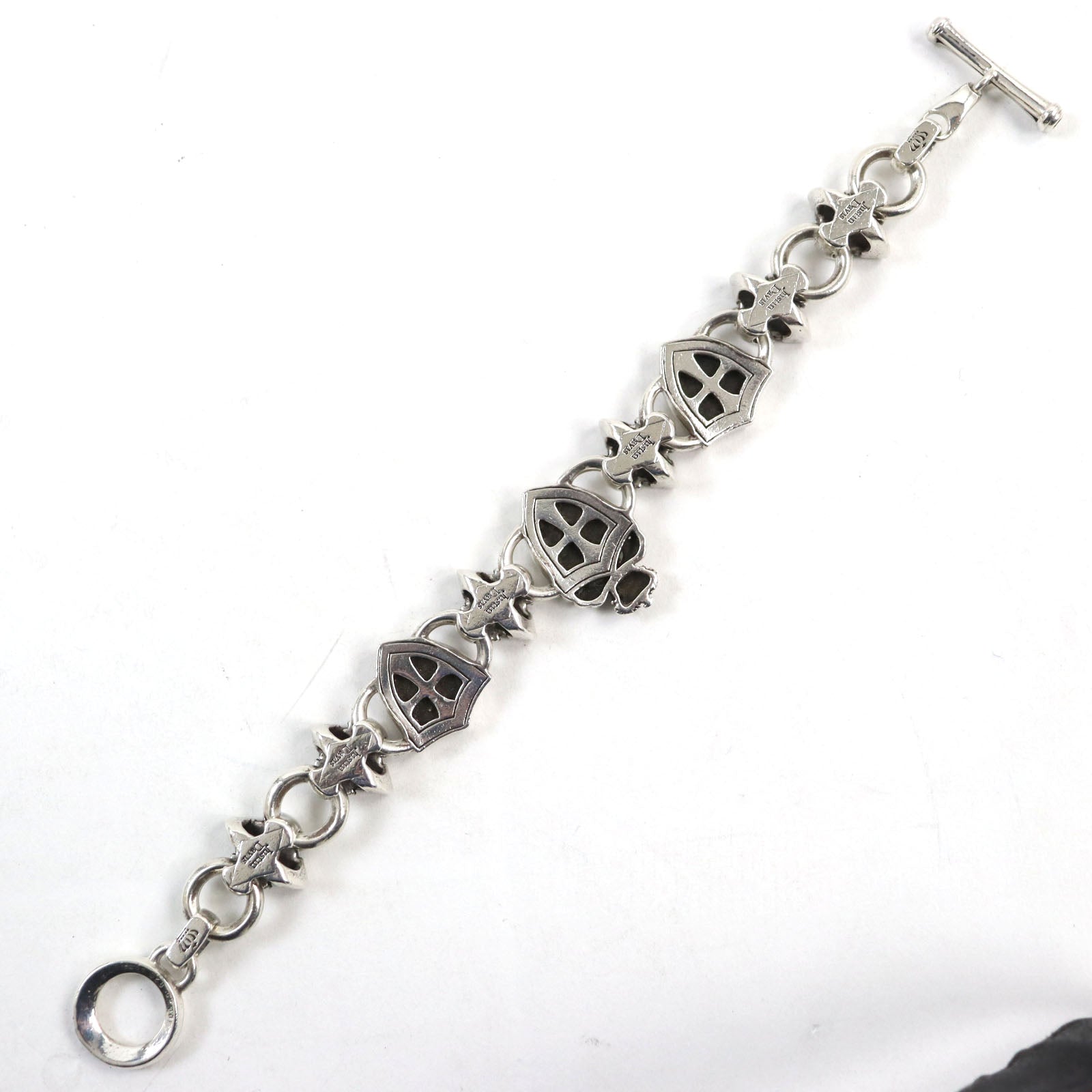 Justin Davis SBJ190 Diamond Logo Bracelet SV925 Onyx