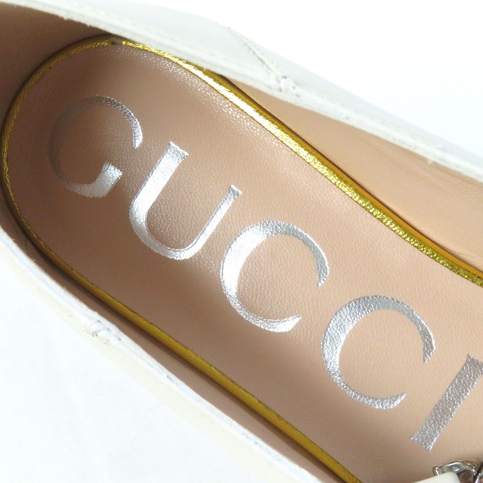 Gucci Horsebit Chain Leather Flats 35.5