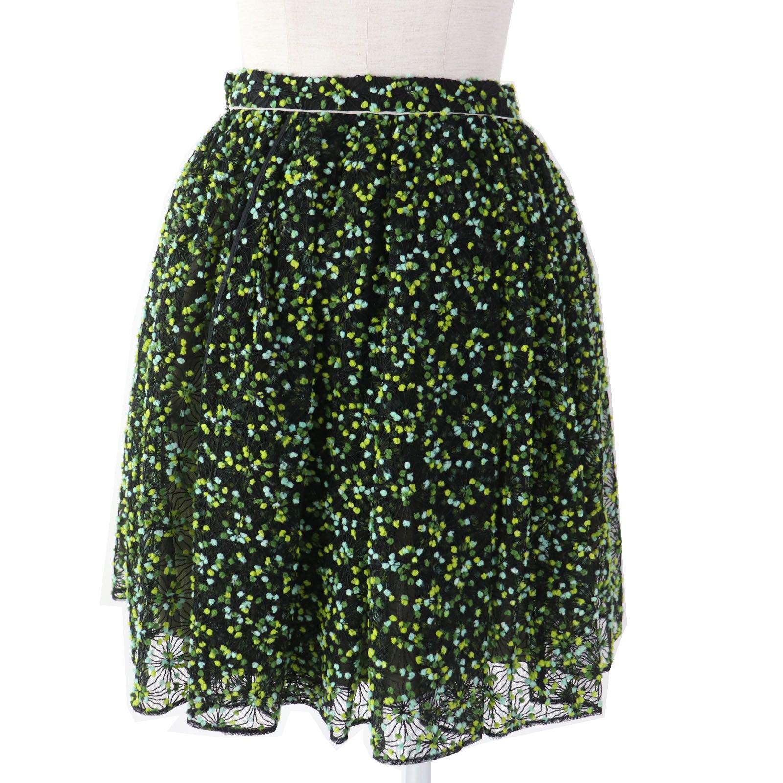 Fendi FQ6560 Flare Skirt Black Green Women