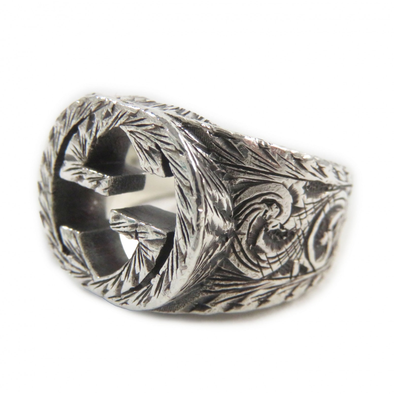 Gucci Arabesque Interlocking G Ring Silver