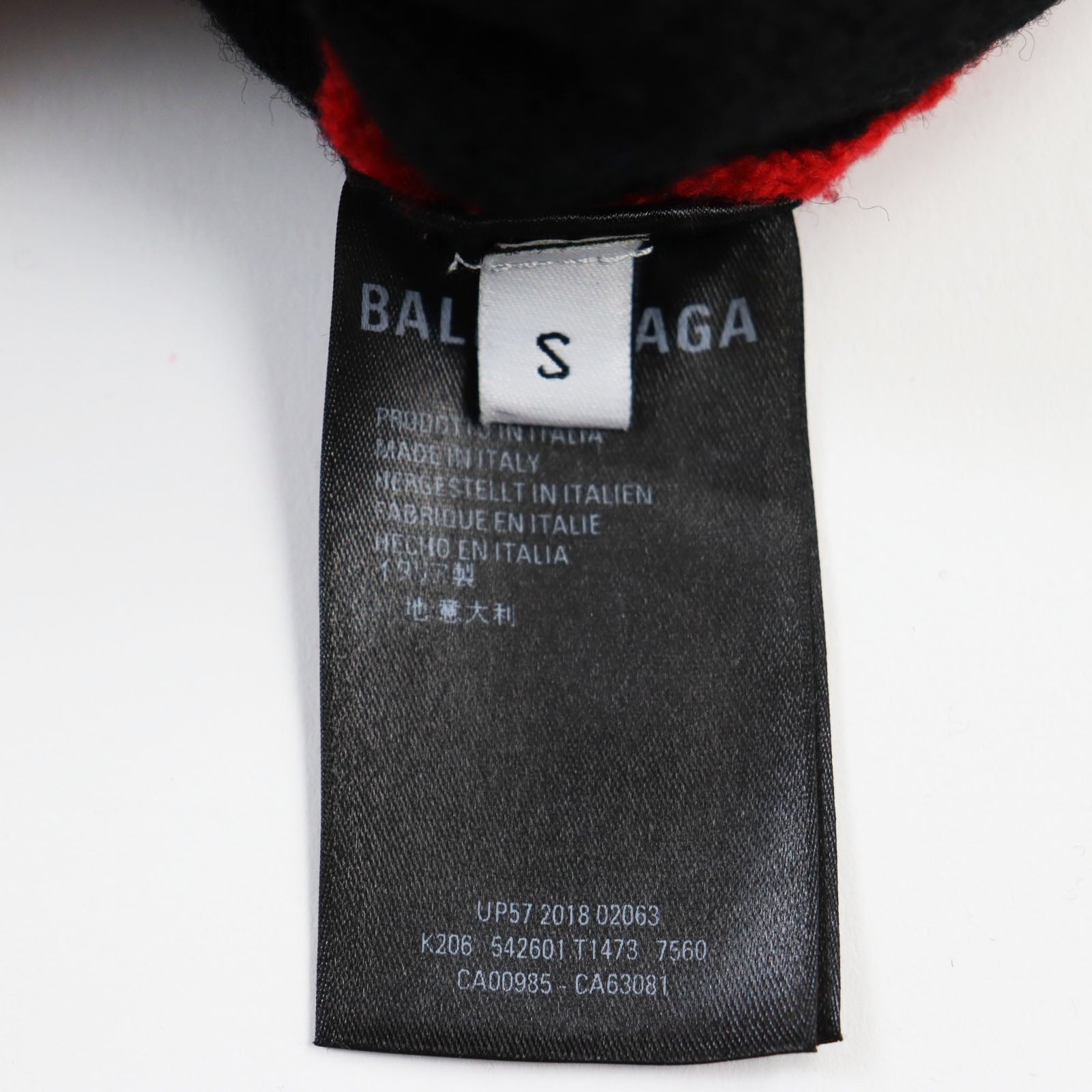 Balenciaga Logo Jacquard Knit Sweater Red Black S