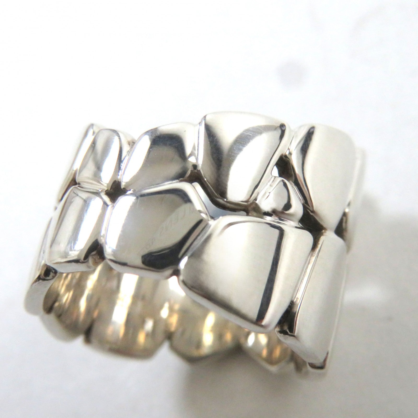 Hermes Silver Crocodile Motif Ring AG925