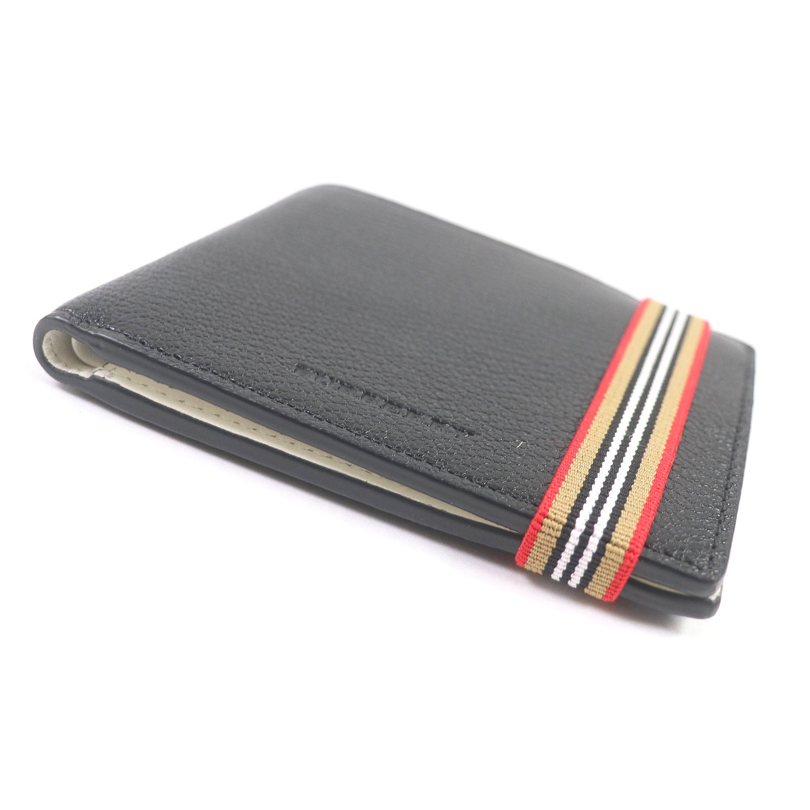 Burberry Icon Stripe Compact Wallet Goatskin