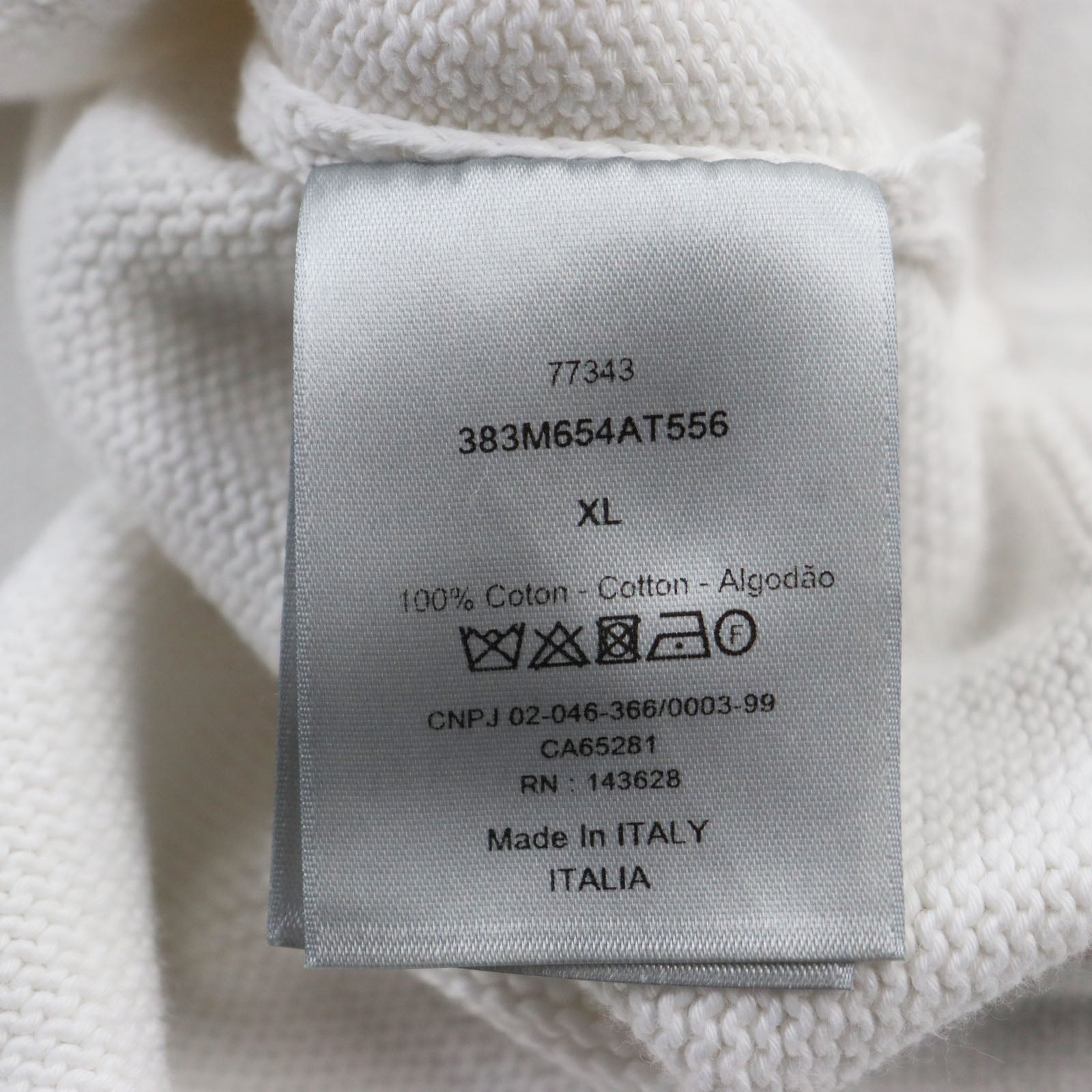 Dior Cotton Knit T-Shirt XL White