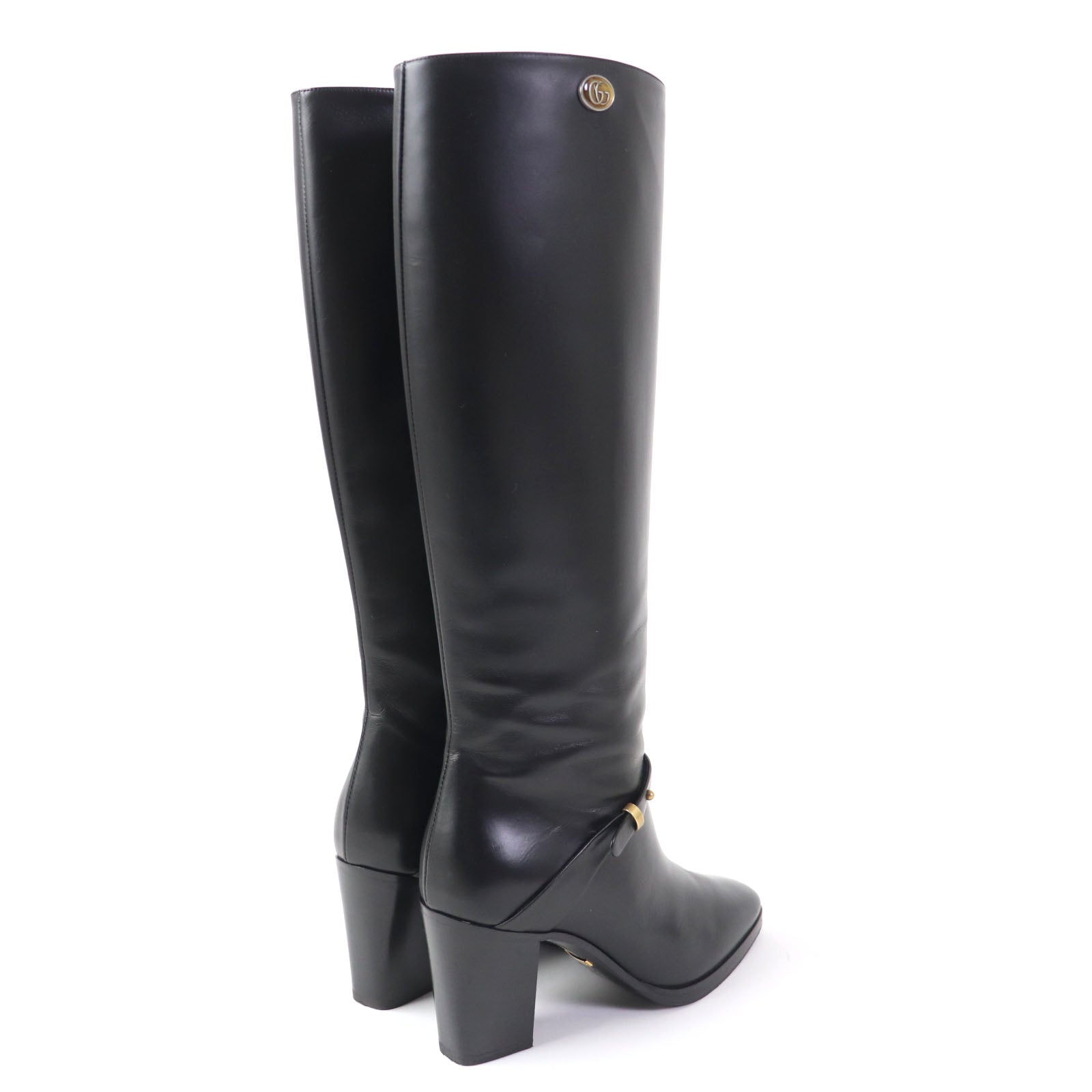 Gucci GG Marmont Leather Knee-high Boots Black