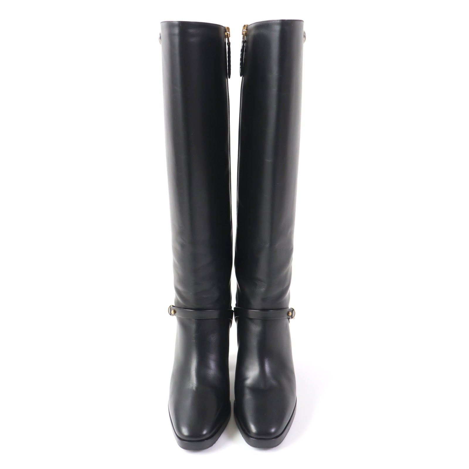 Gucci GG Marmont Leather Knee-high Boots Black