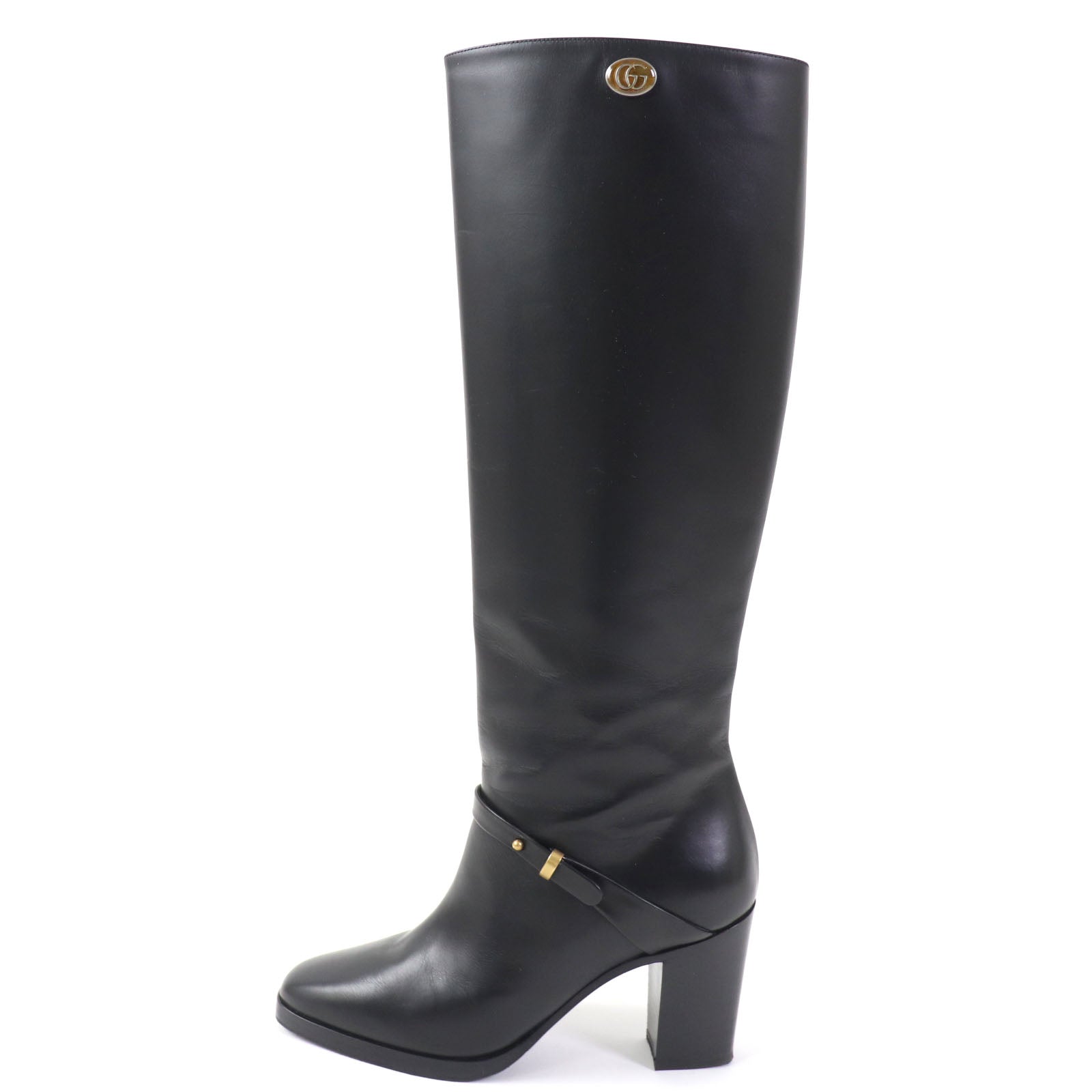 Gucci GG Marmont Leather Knee-high Boots Black