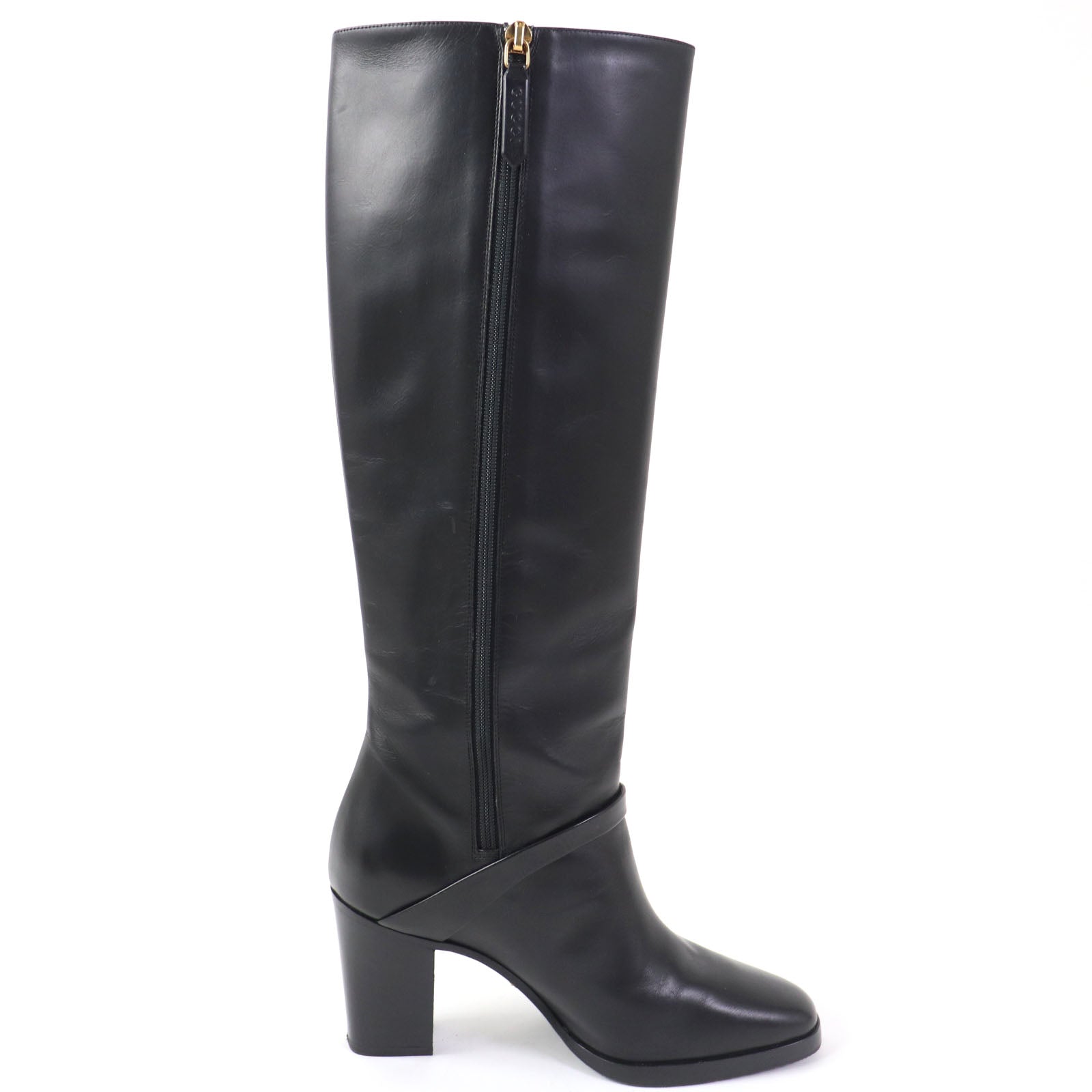 Gucci GG Marmont Leather Knee-high Boots Black