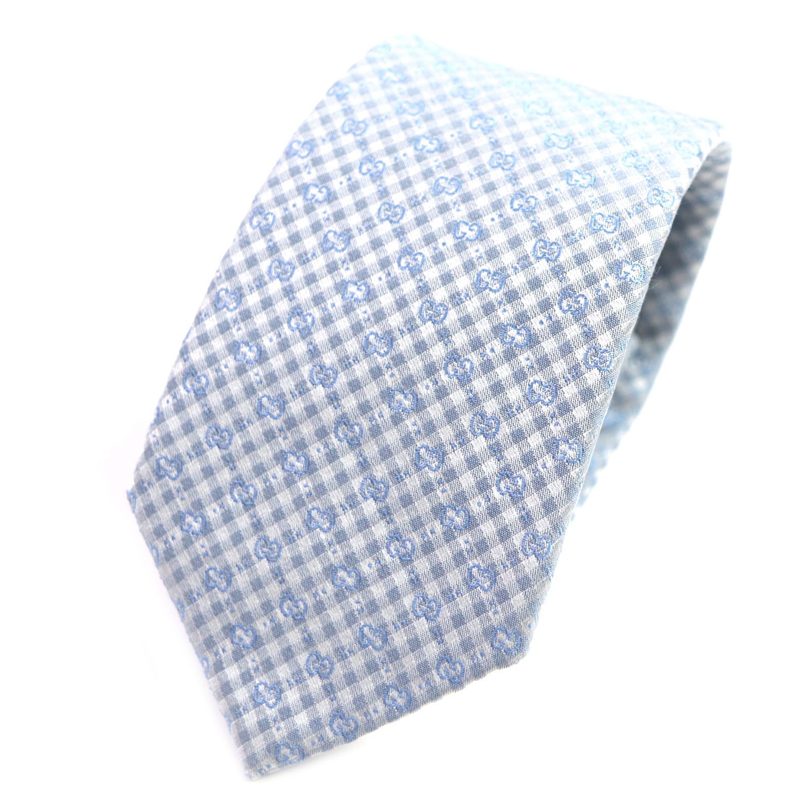 Gucci Micro GGPattern Silk Cotton Jacquard Tie