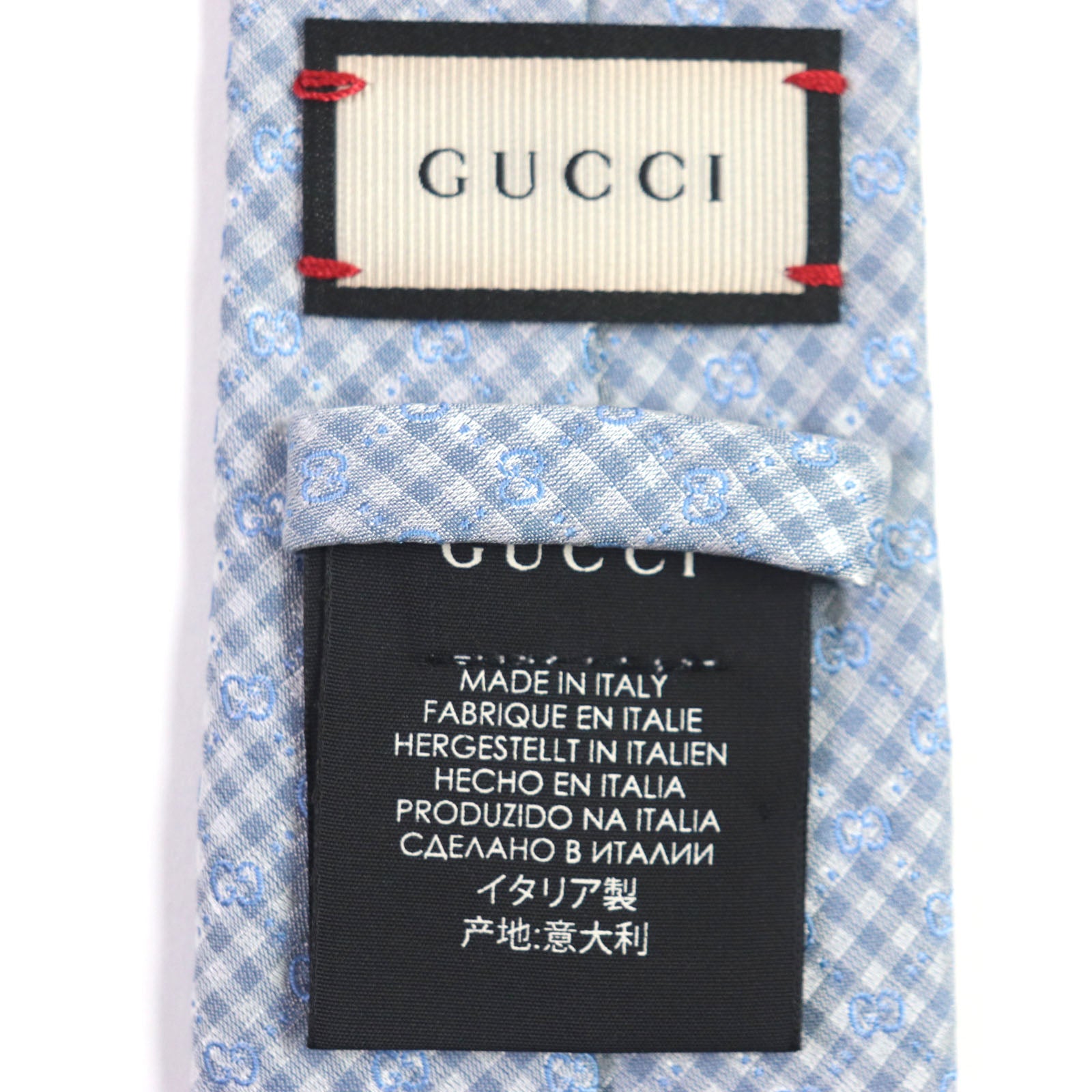 Gucci Micro GGPattern Silk Cotton Jacquard Tie