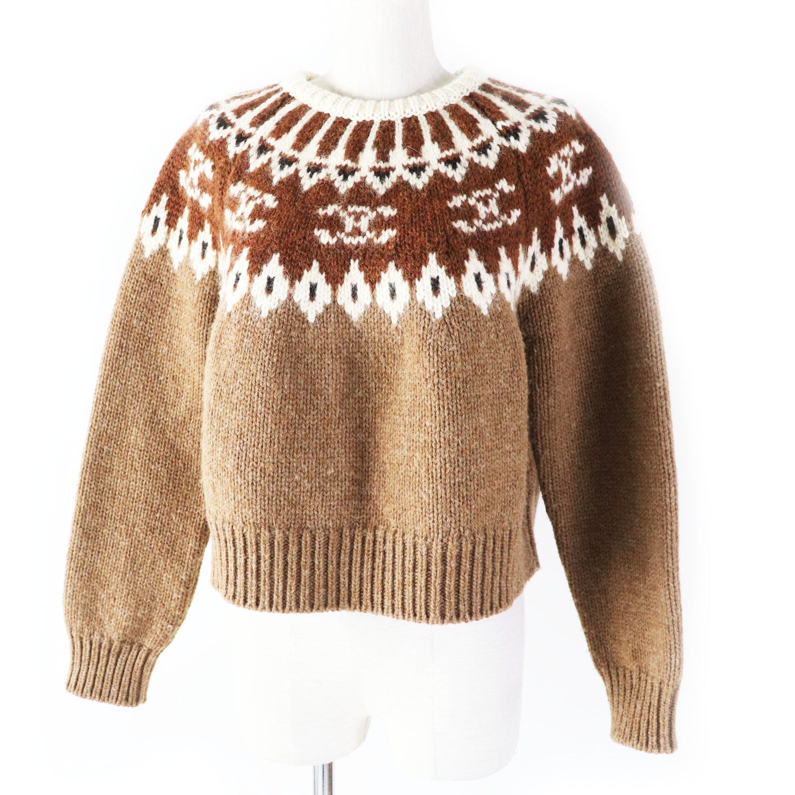 Celine Wool Fair Isle Jacquard Sweater XS