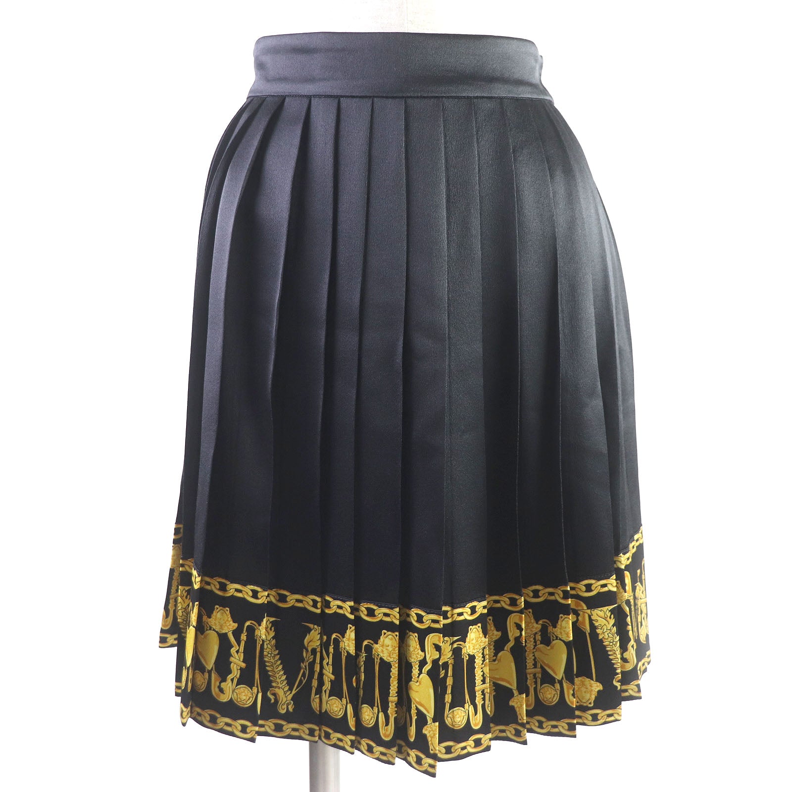 Versace Silk Medusa Chain Print Mini Skirt