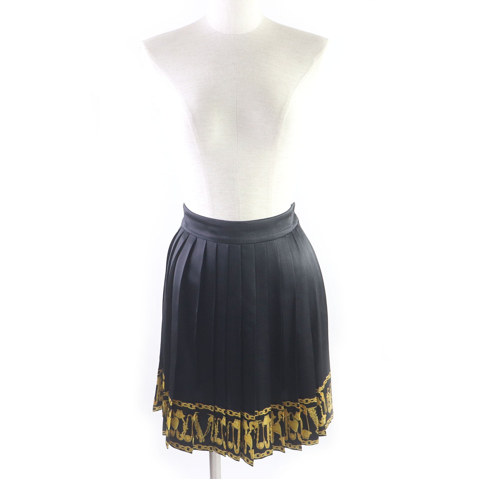 Versace Silk Medusa Chain Print Mini Skirt