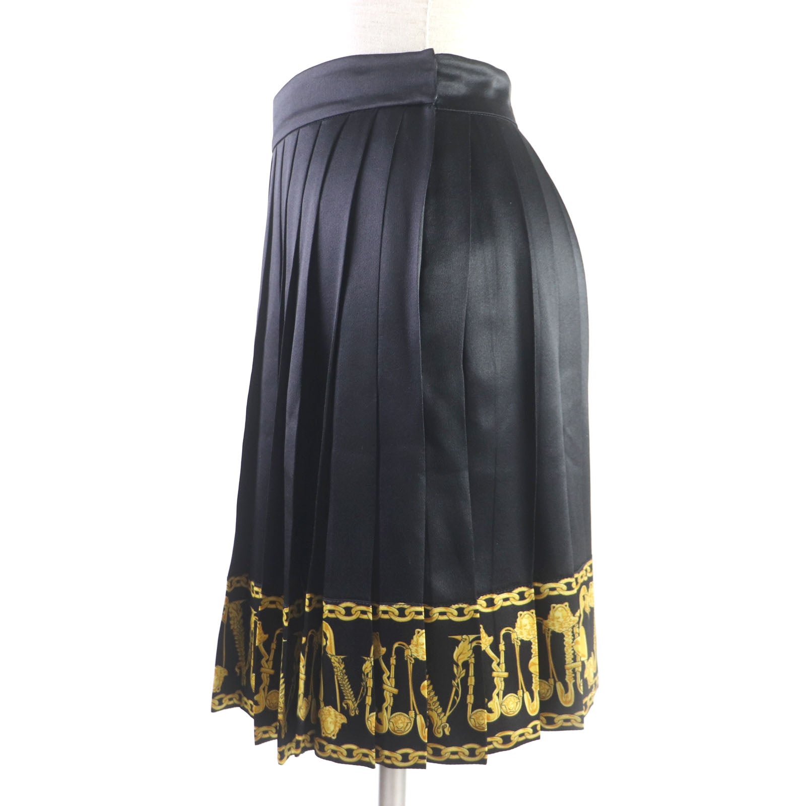 Versace Silk Medusa Chain Print Mini Skirt