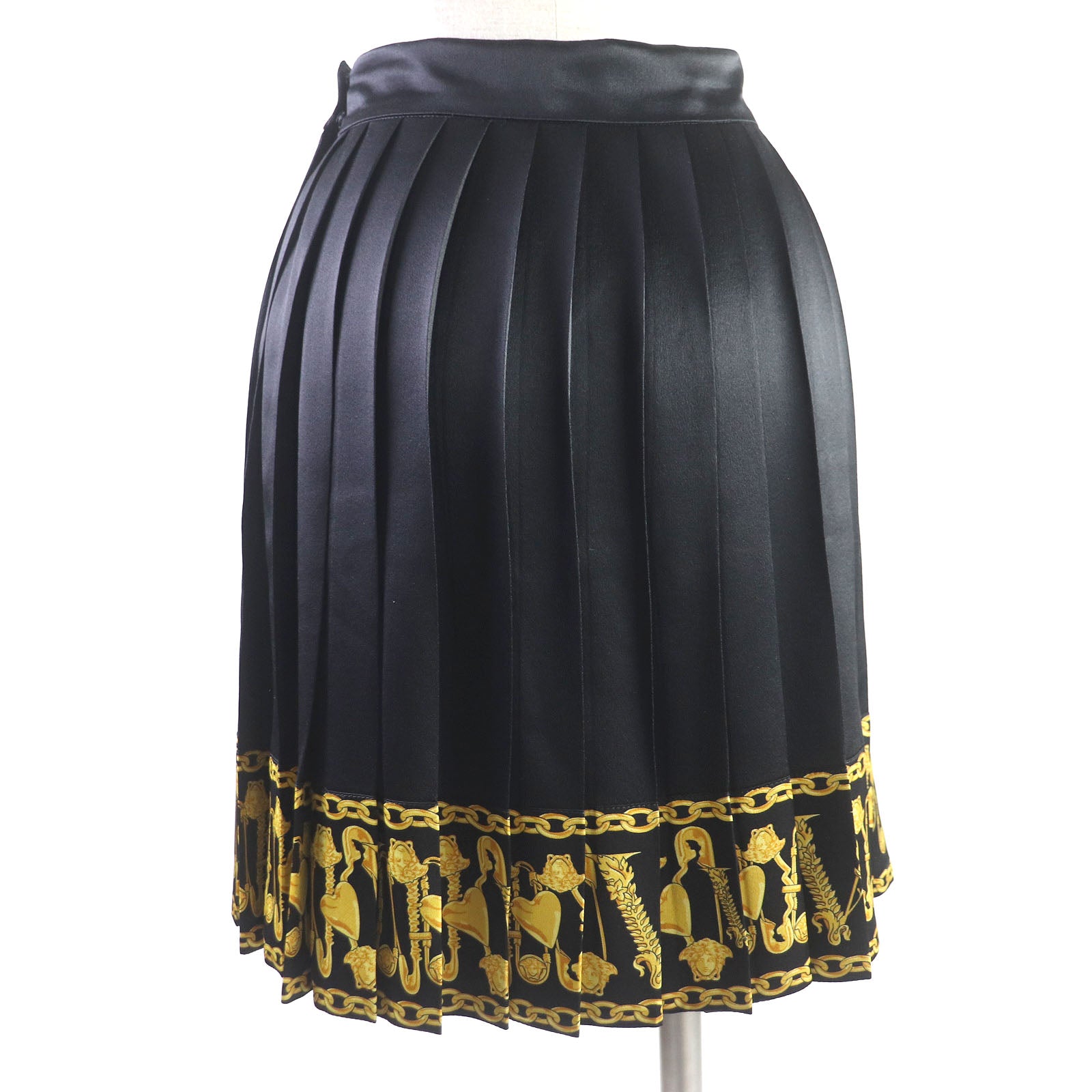 Versace Silk Medusa Chain Print Mini Skirt