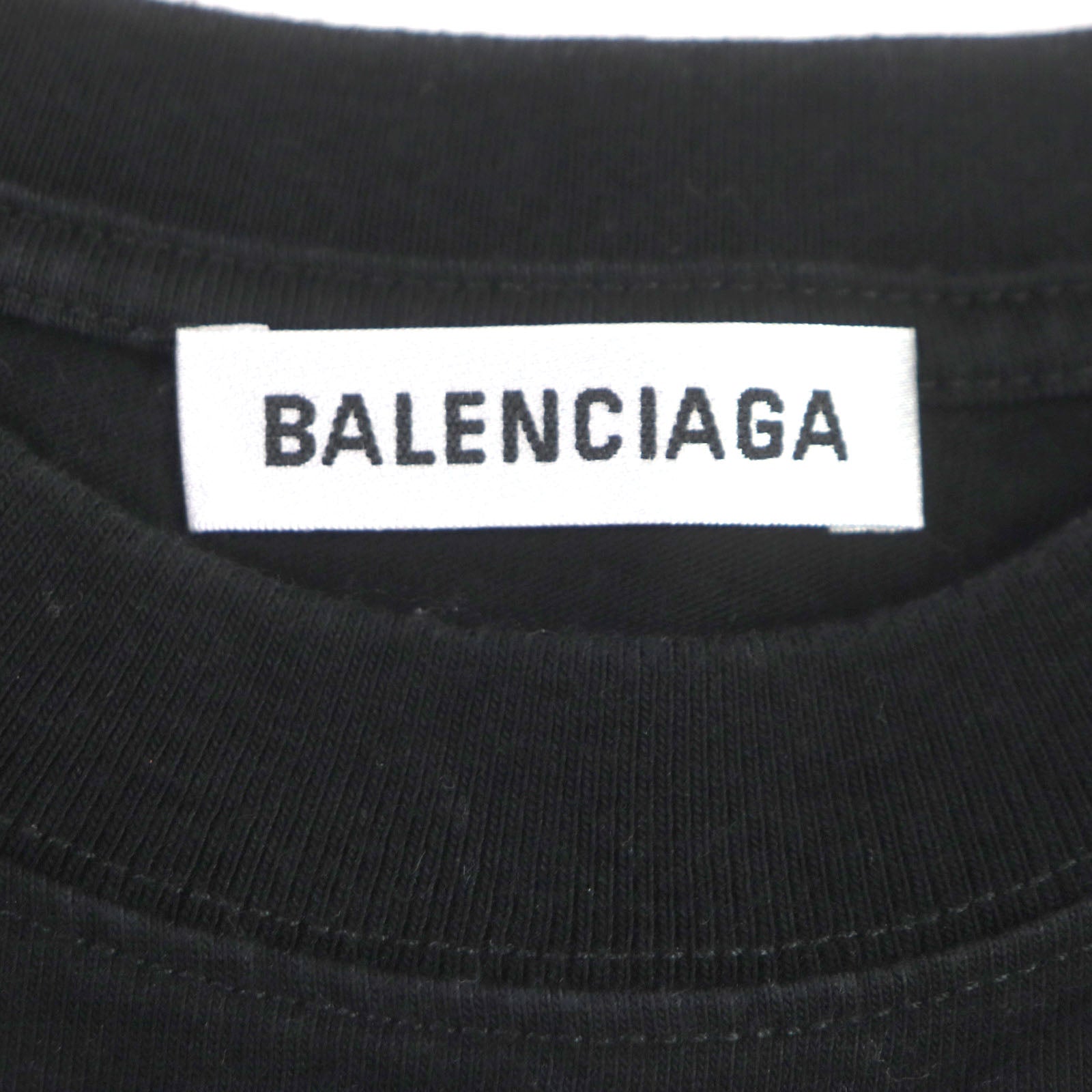 Balenciaga Cotton Crew Logo T-shirt Black S