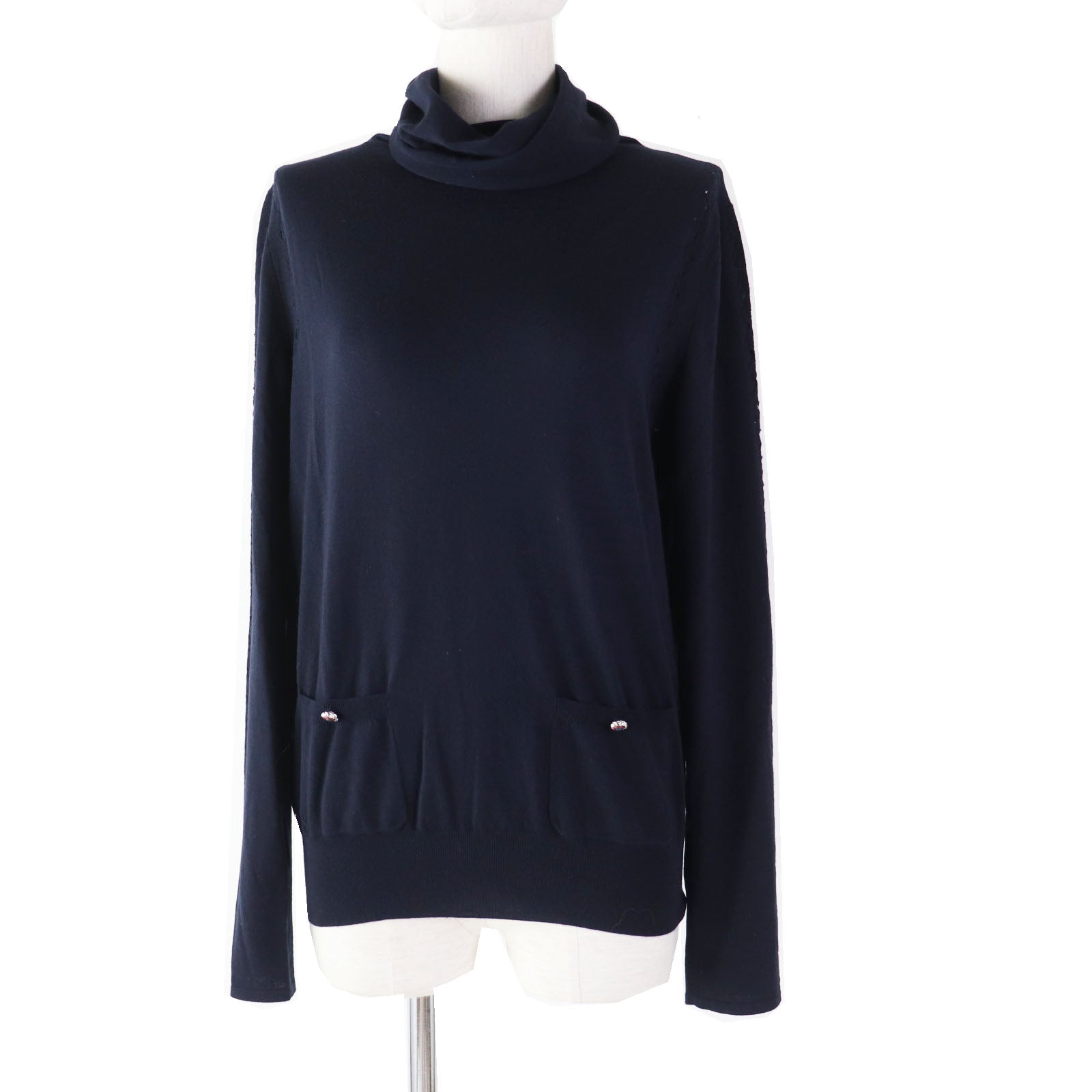 Chanel Wool Turtleneck with Pocket and COCO Mark Button