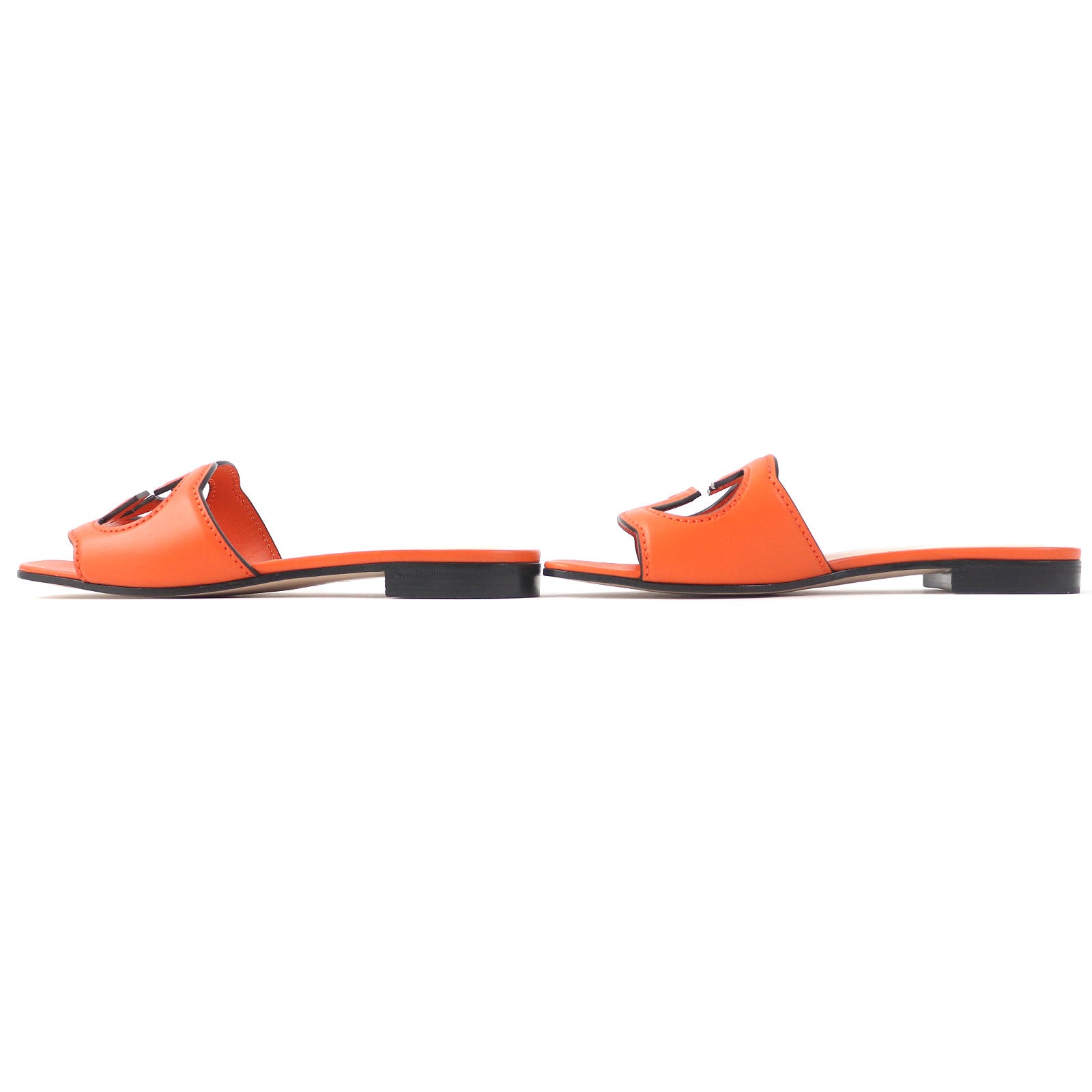 Gucci Leather Slide Sandals Orange 36