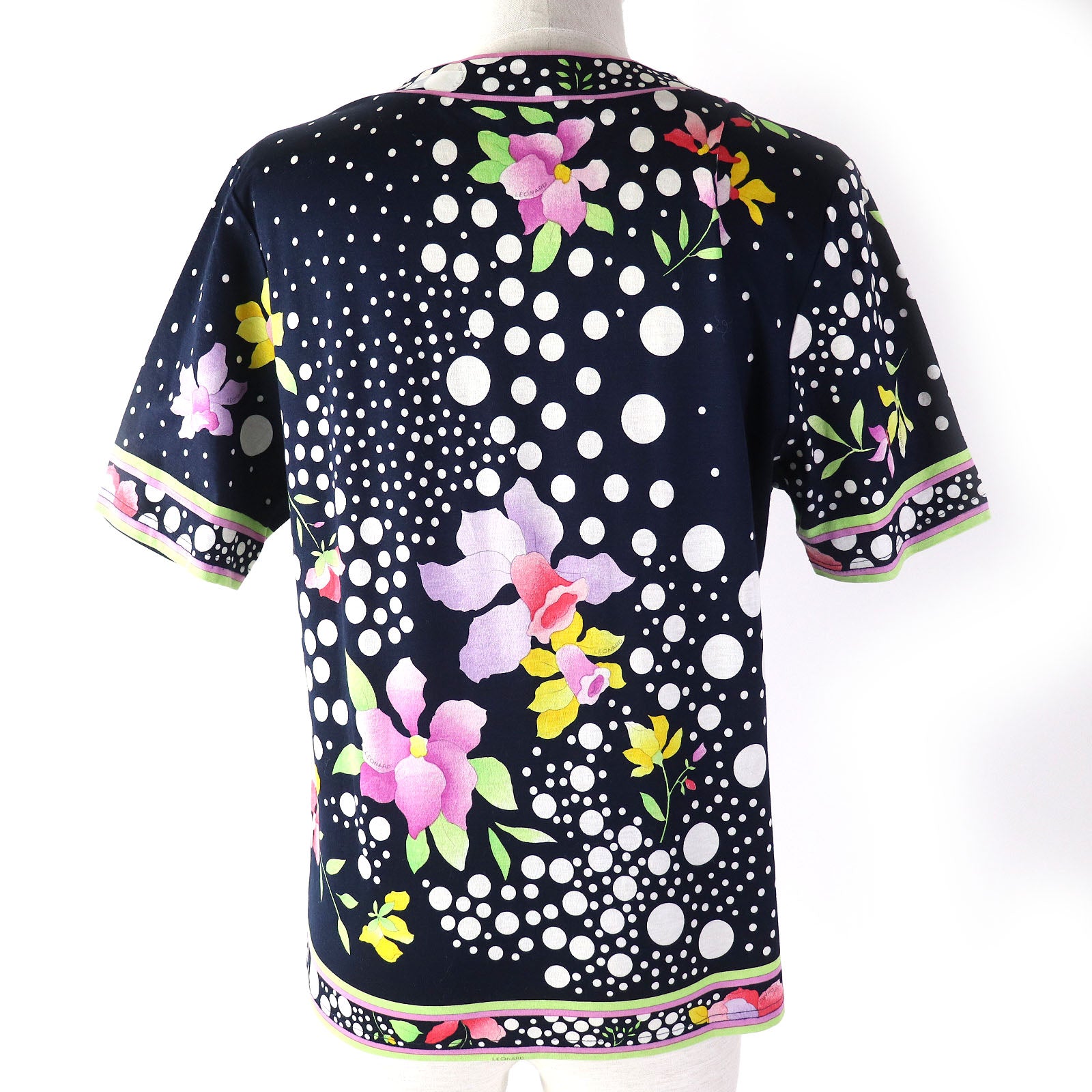 LEONARD FASHION Polka Dot Floral Print Shirt