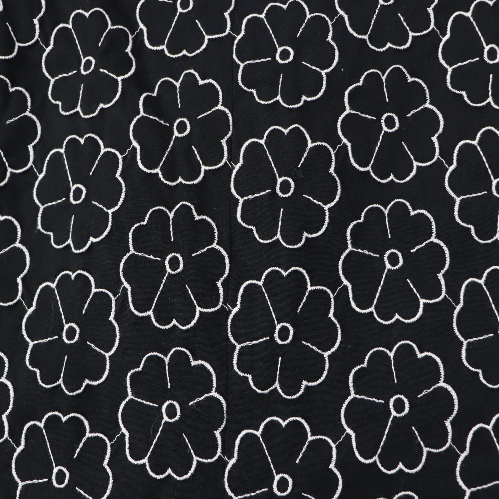 Chanel Camellia Pattern Skirt Black White 36