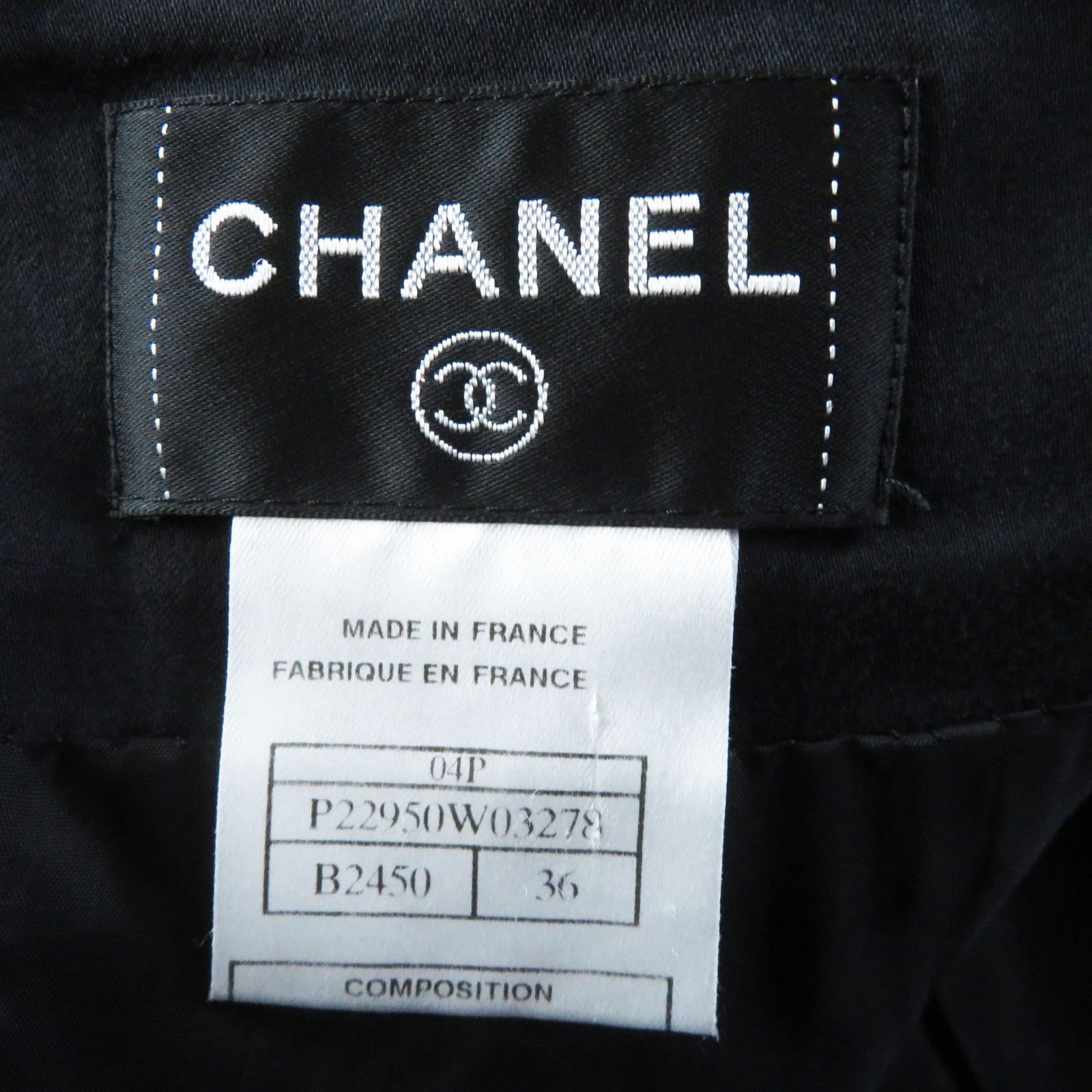 Chanel Camellia Pattern Skirt Black White 36