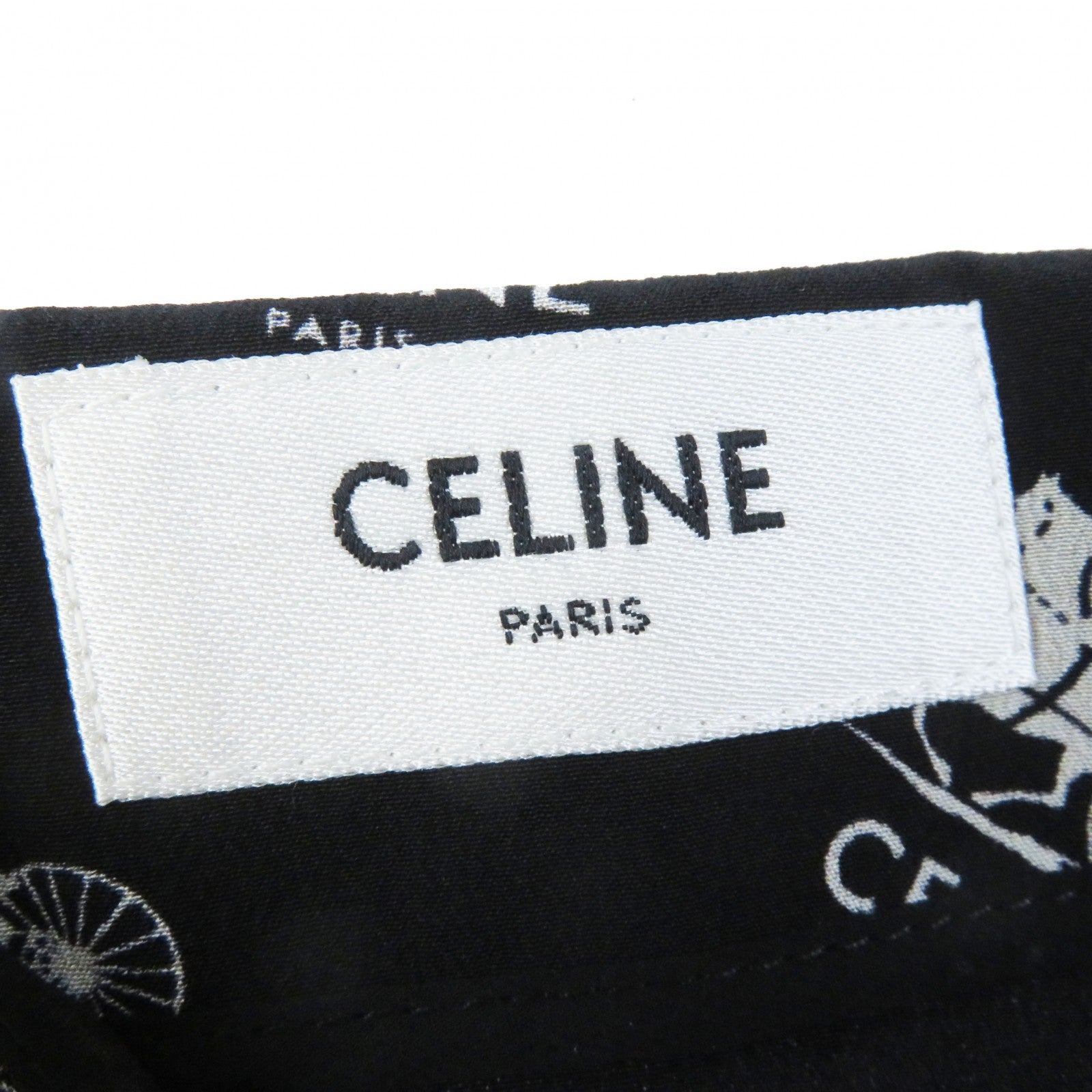 Celine Silk Sulky Long Skirt Black White