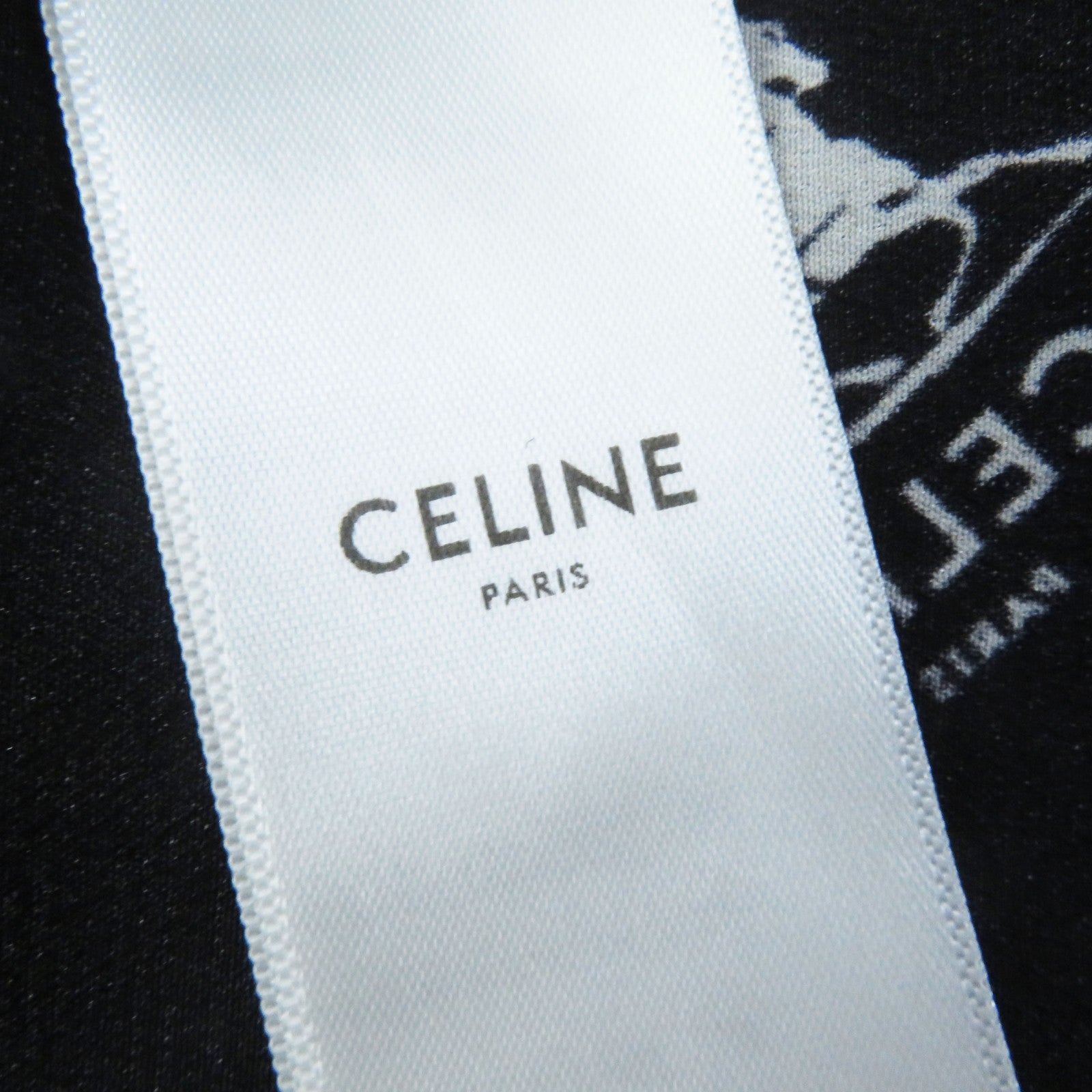 Celine Silk Sulky Long Skirt Black White