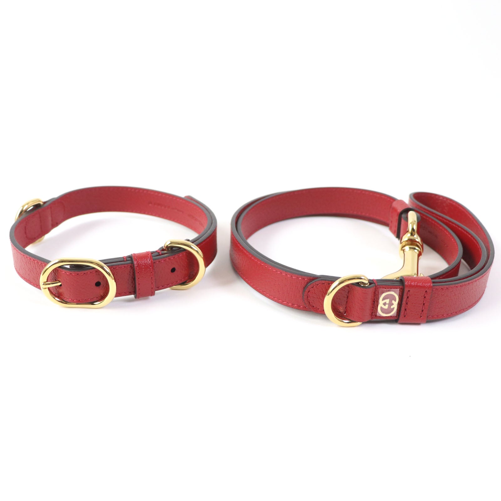 Gucci Leather Interlocking G Pet Leads and Collars