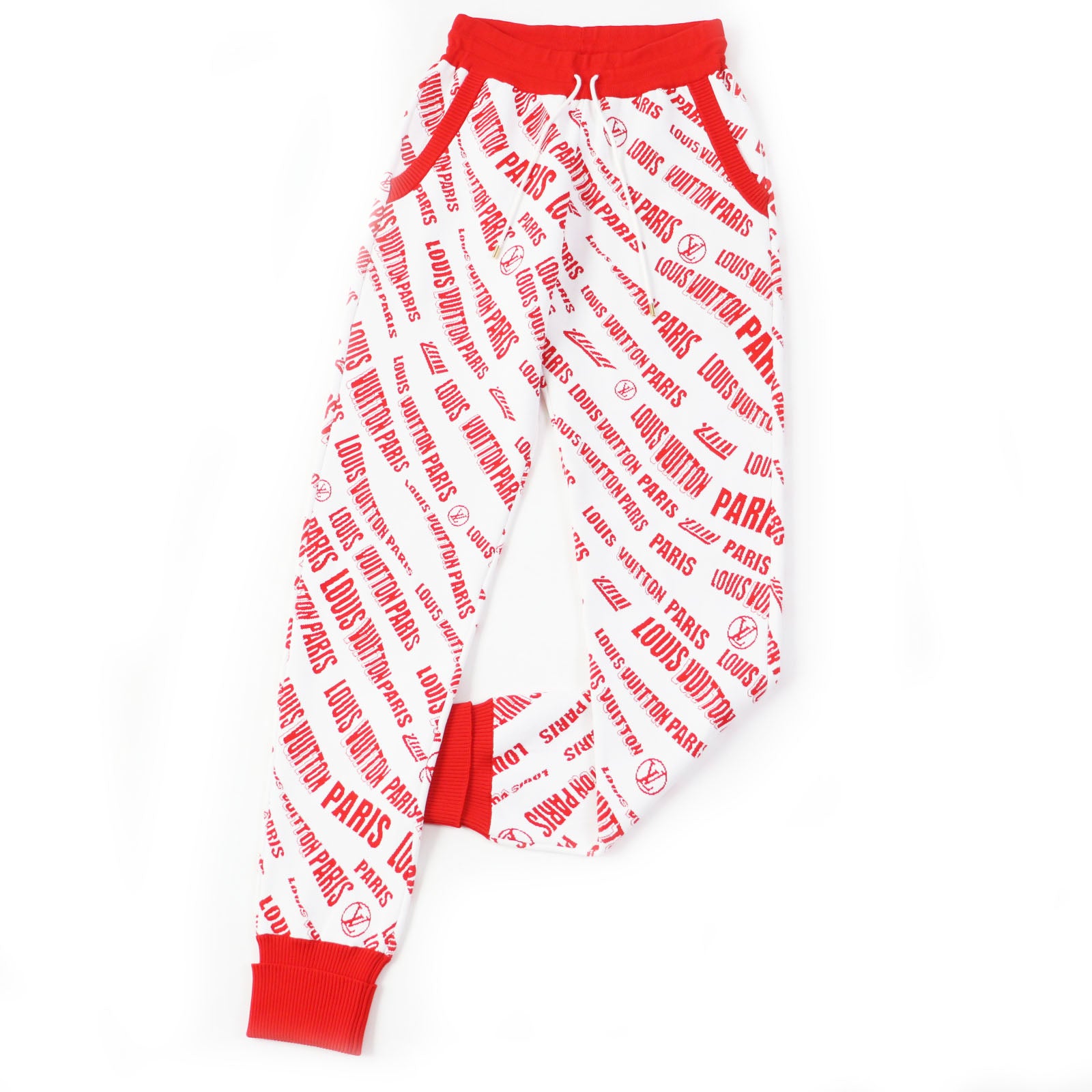 Louis Vuitton Jacquard Jogging Pants XS Red White