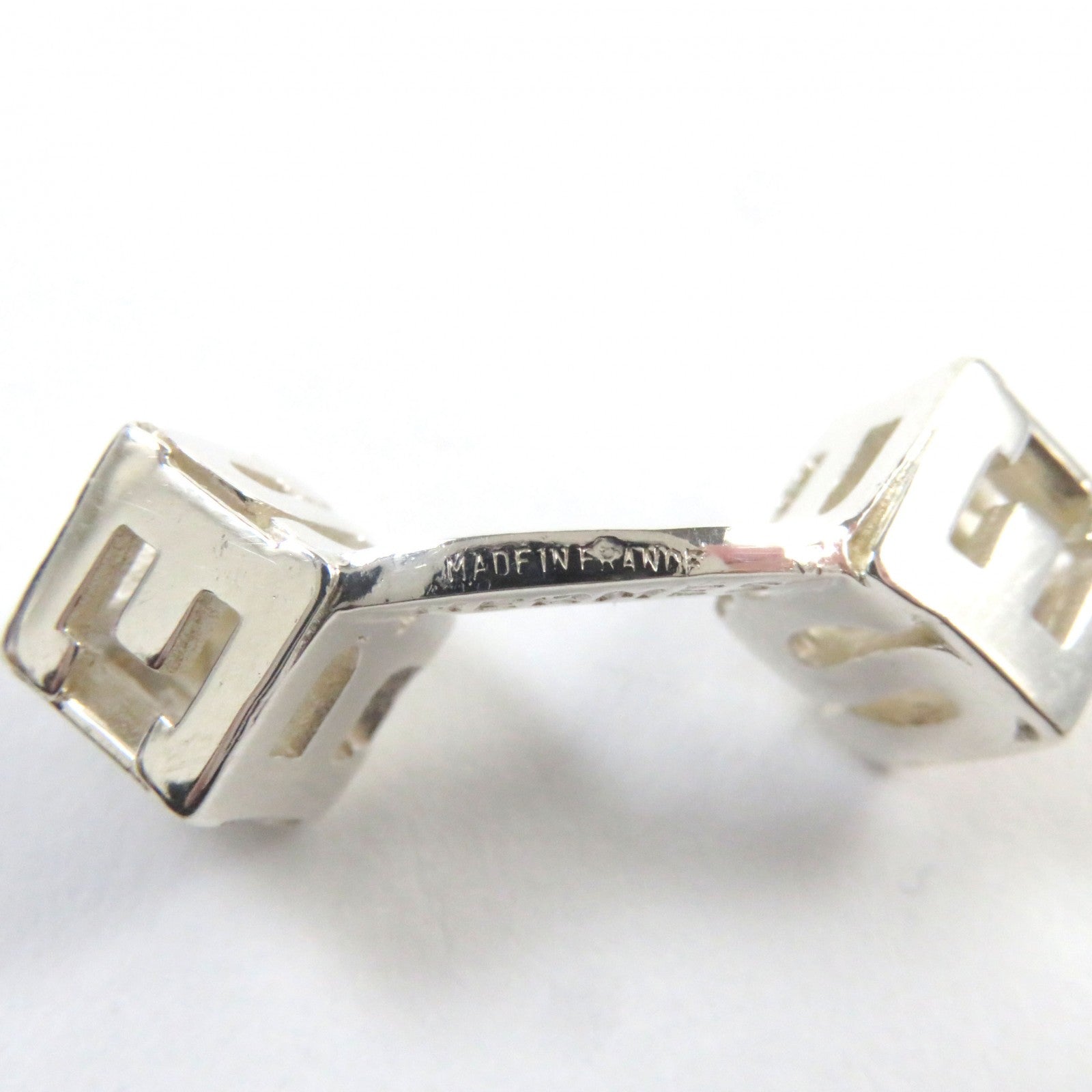 Hermes Silver Logo Cube Cufflinks